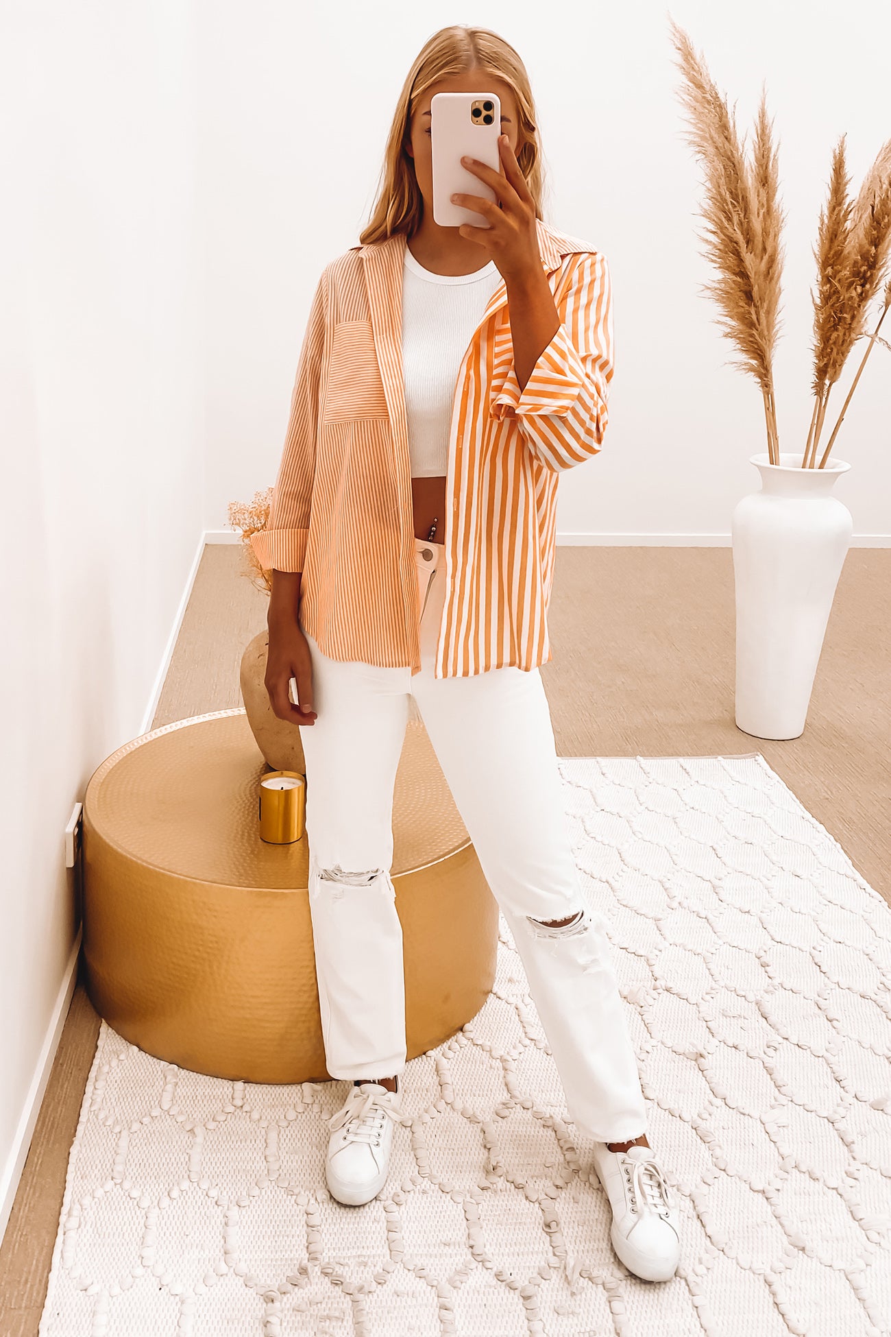 Bishop Shirt Orange Stripe
