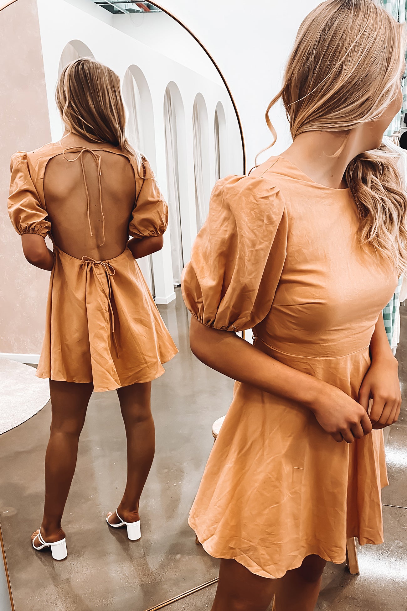 Bridget Mini Dress Tan