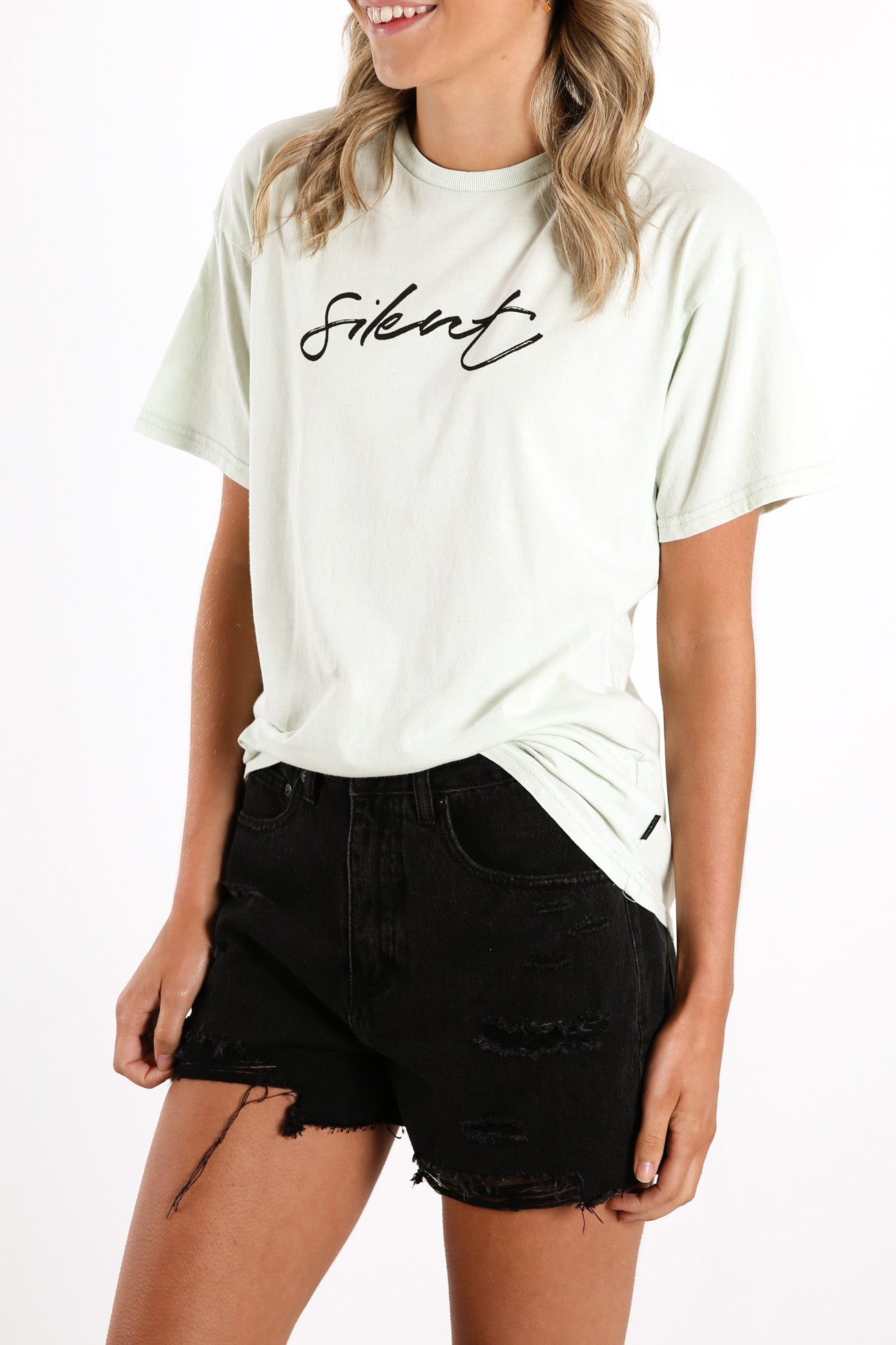 Caged Tie Tee Mint