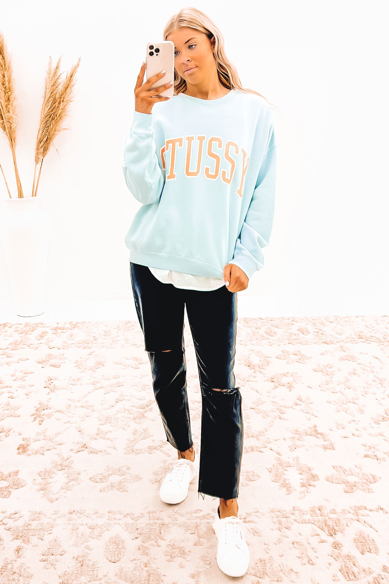 Campus Oversized Crew Ice Blue