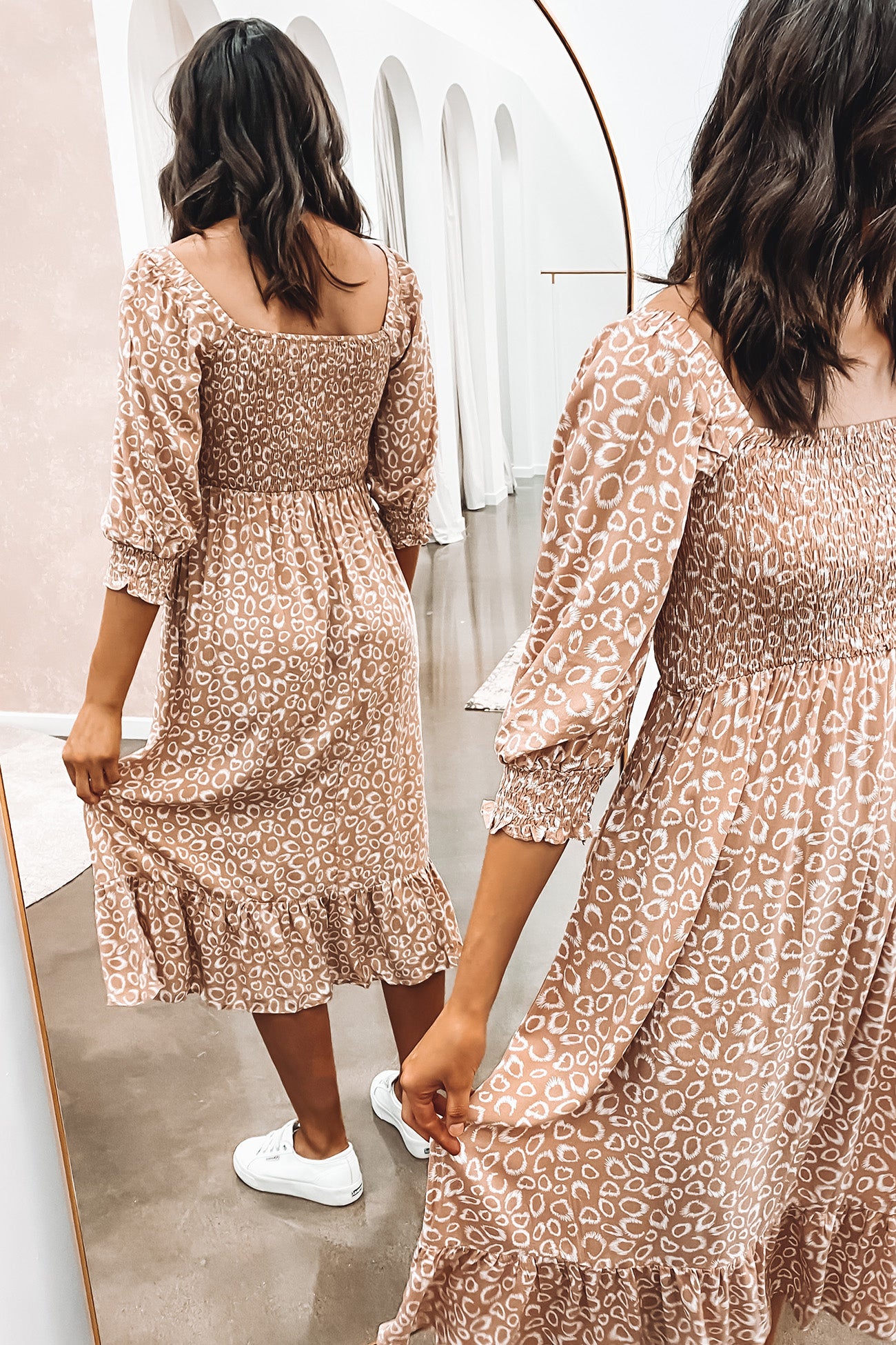 Carley Midi Dress Tan