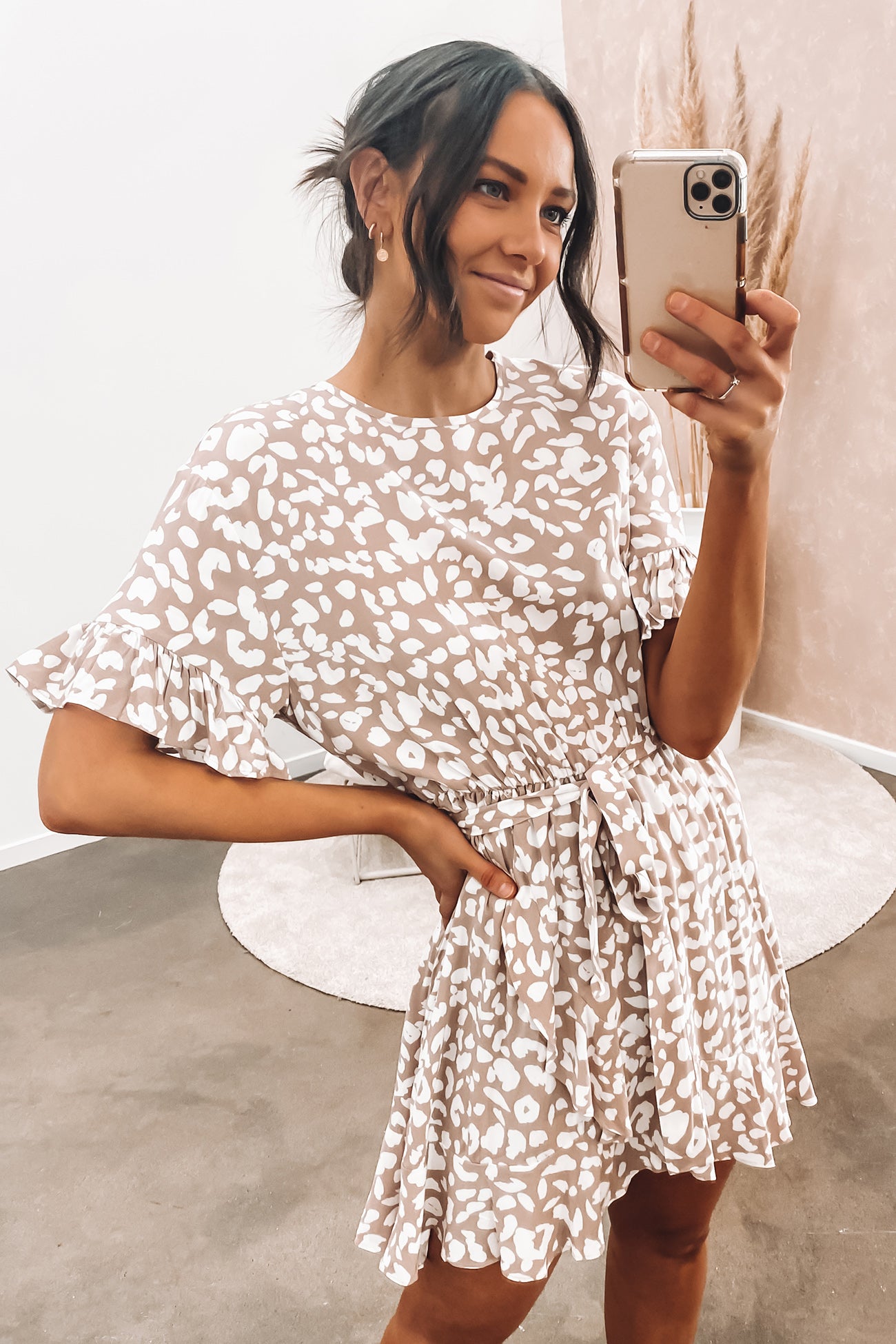 Claire Dress Leopard Blush