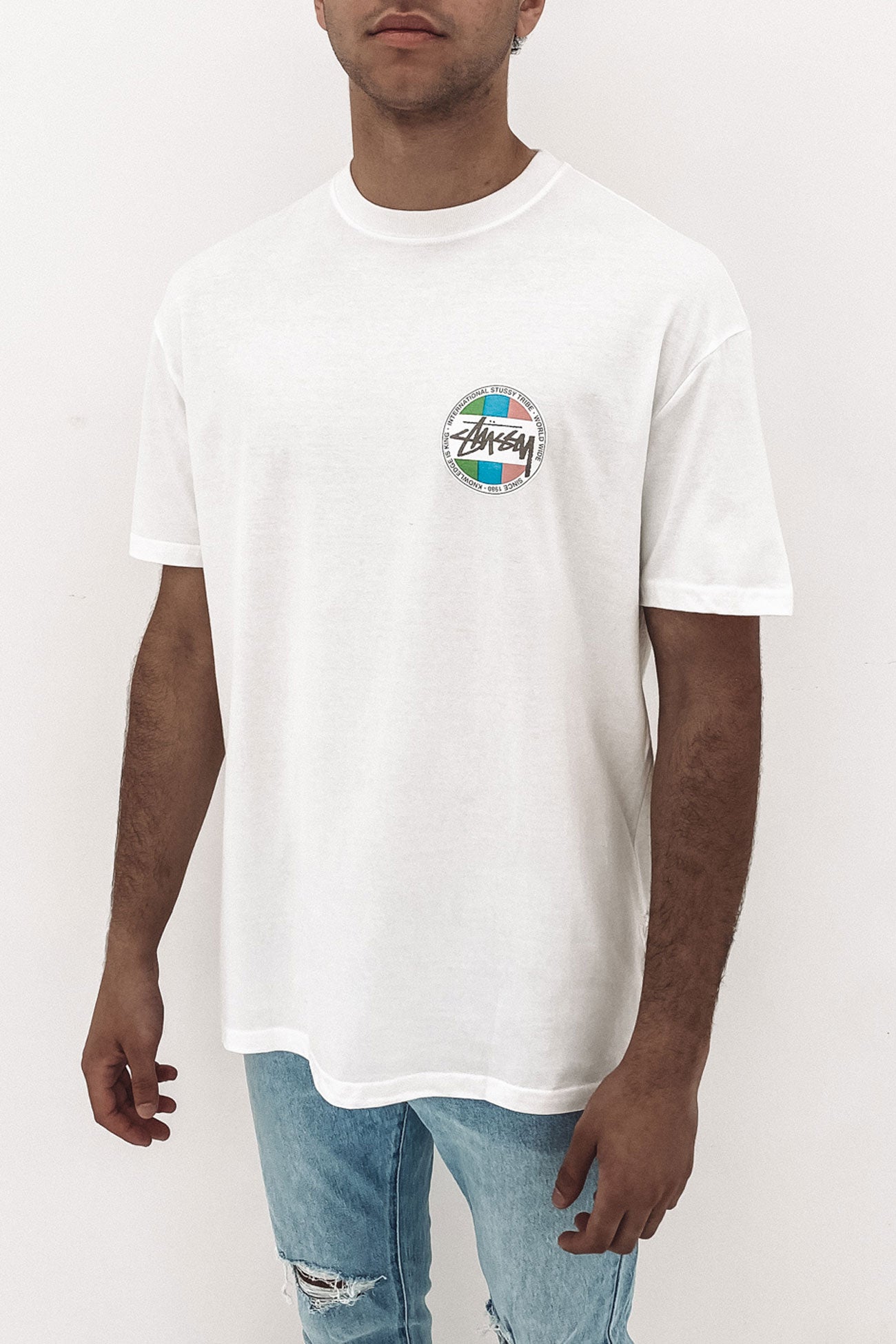 Classic Dot 50/50 Short Sleeve Tee White
