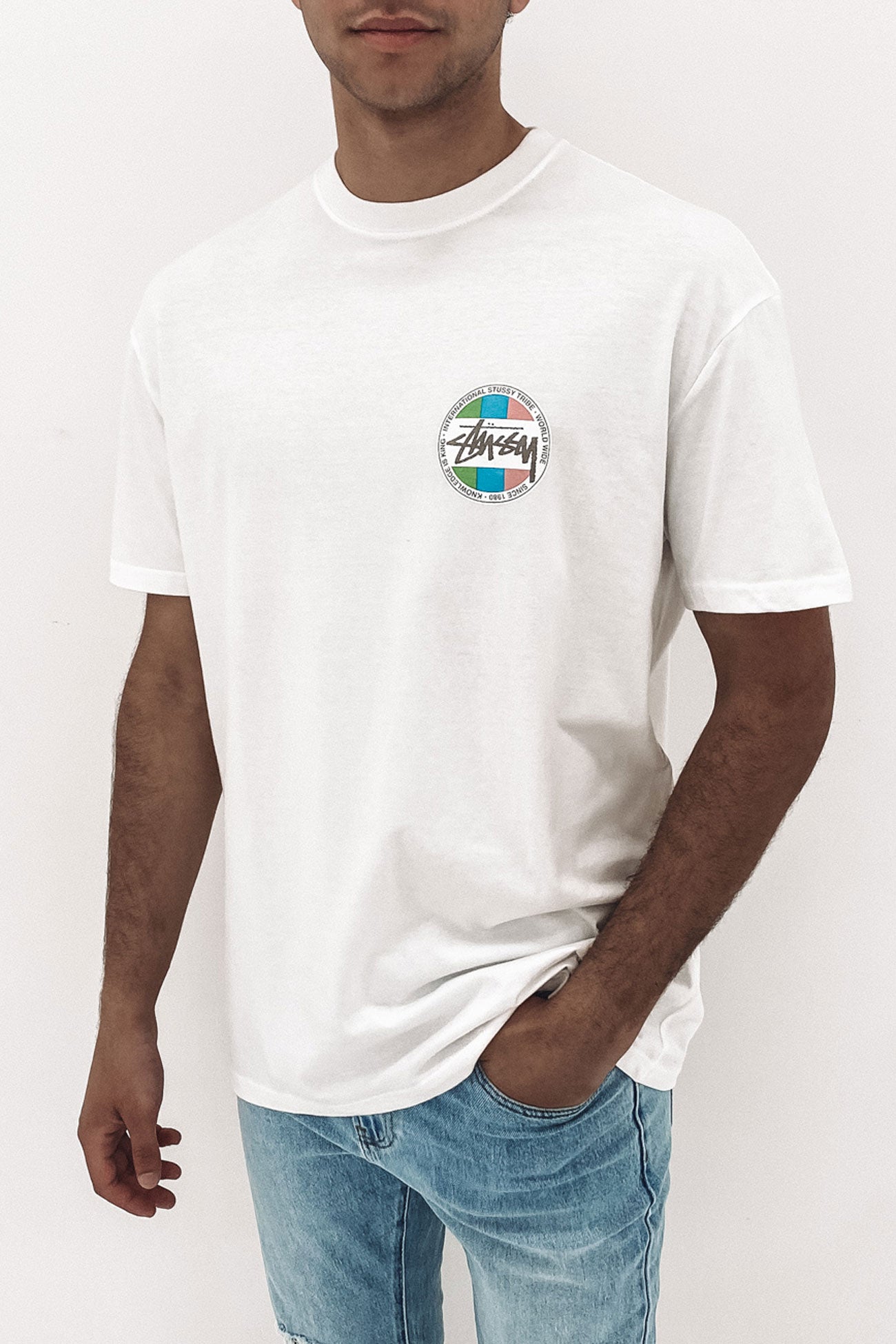 Classic Dot 50/50 Short Sleeve Tee White