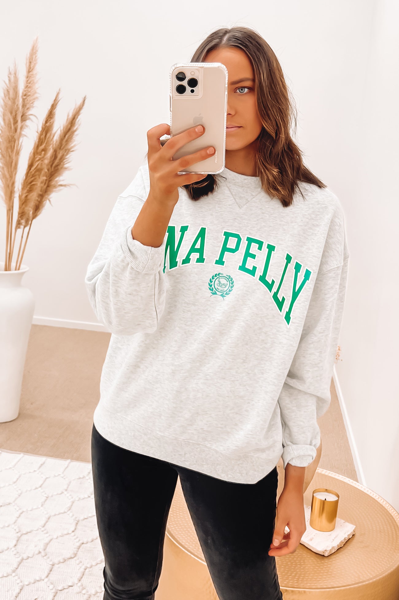 Collegiate Logo Sweatshirt White Marle