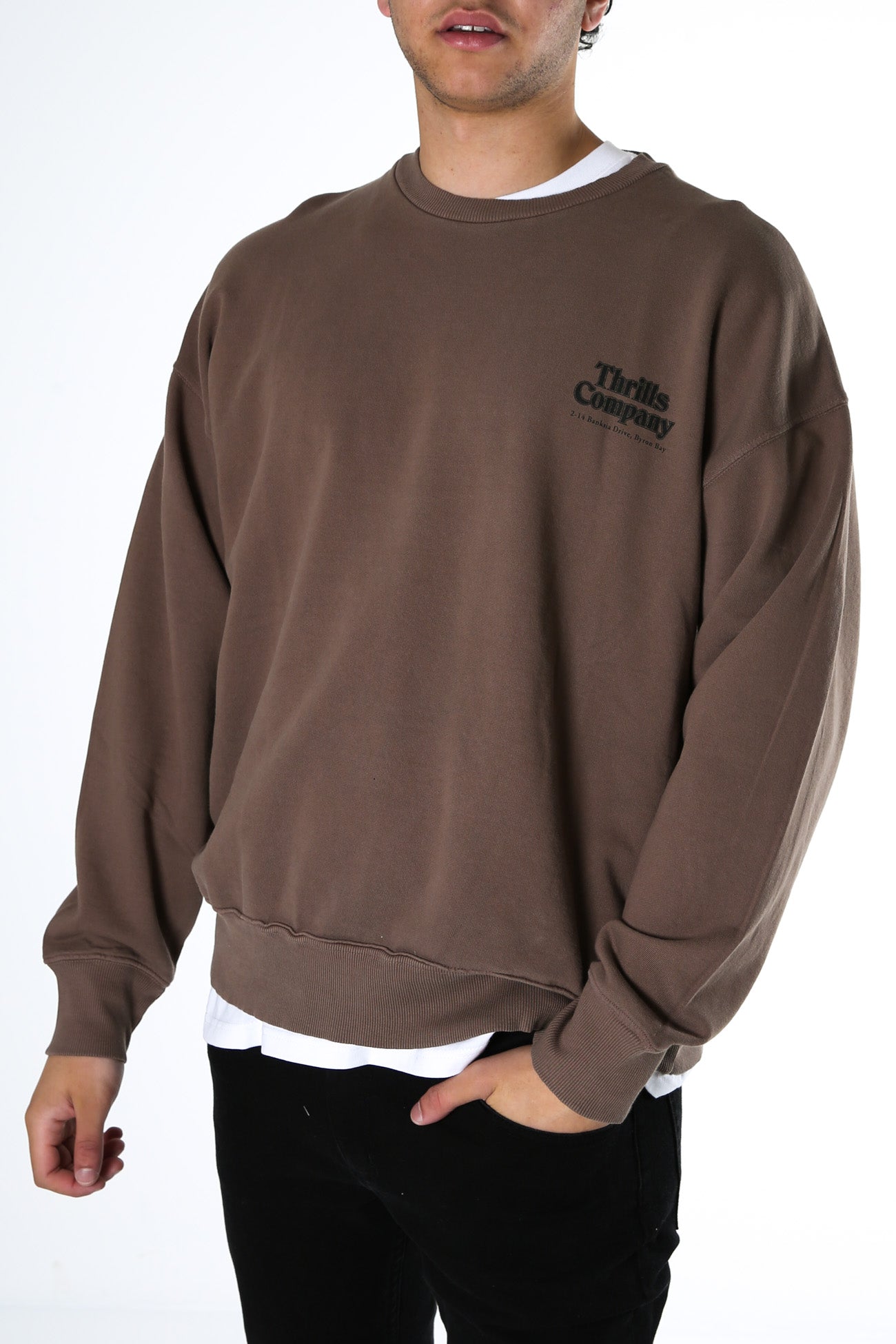 Company Pinline Stack Slouch Fit Crew Desert
