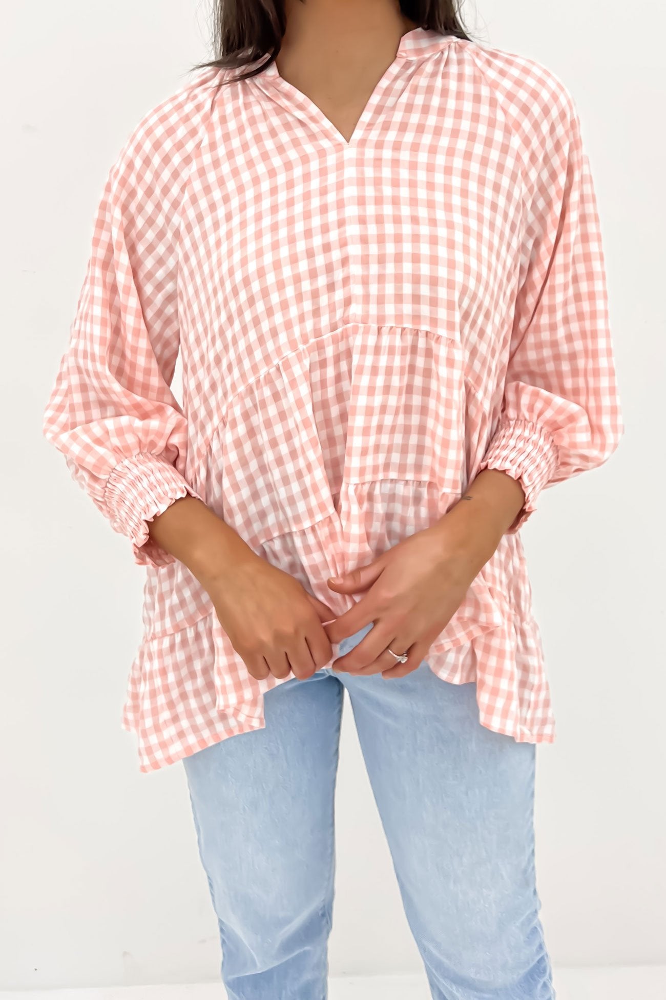 Corey Top Pink Gingham