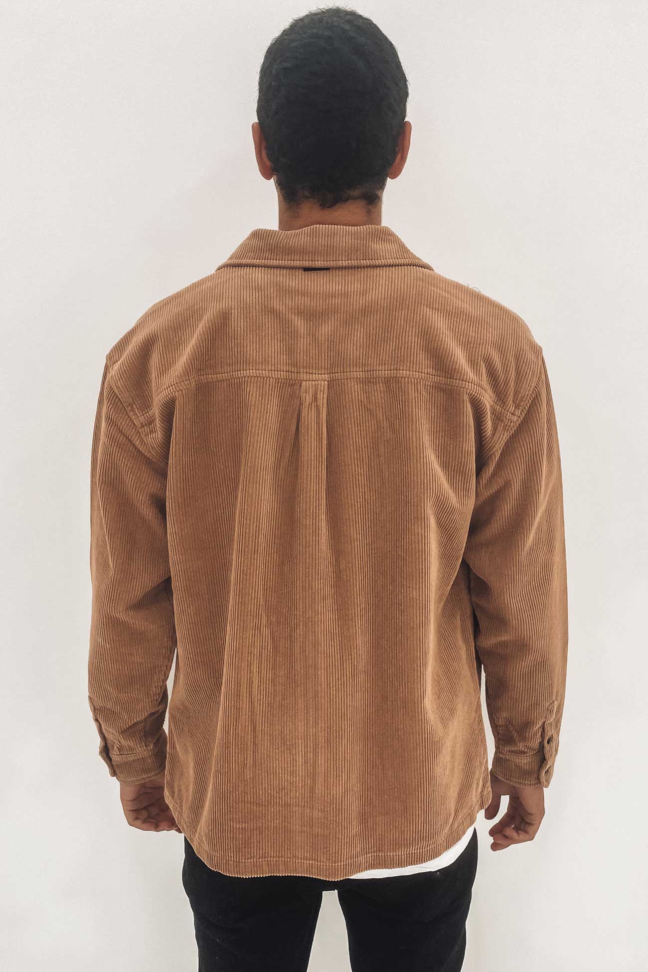 Coup Cord Long Sleeve Overshirt Beaver Brown