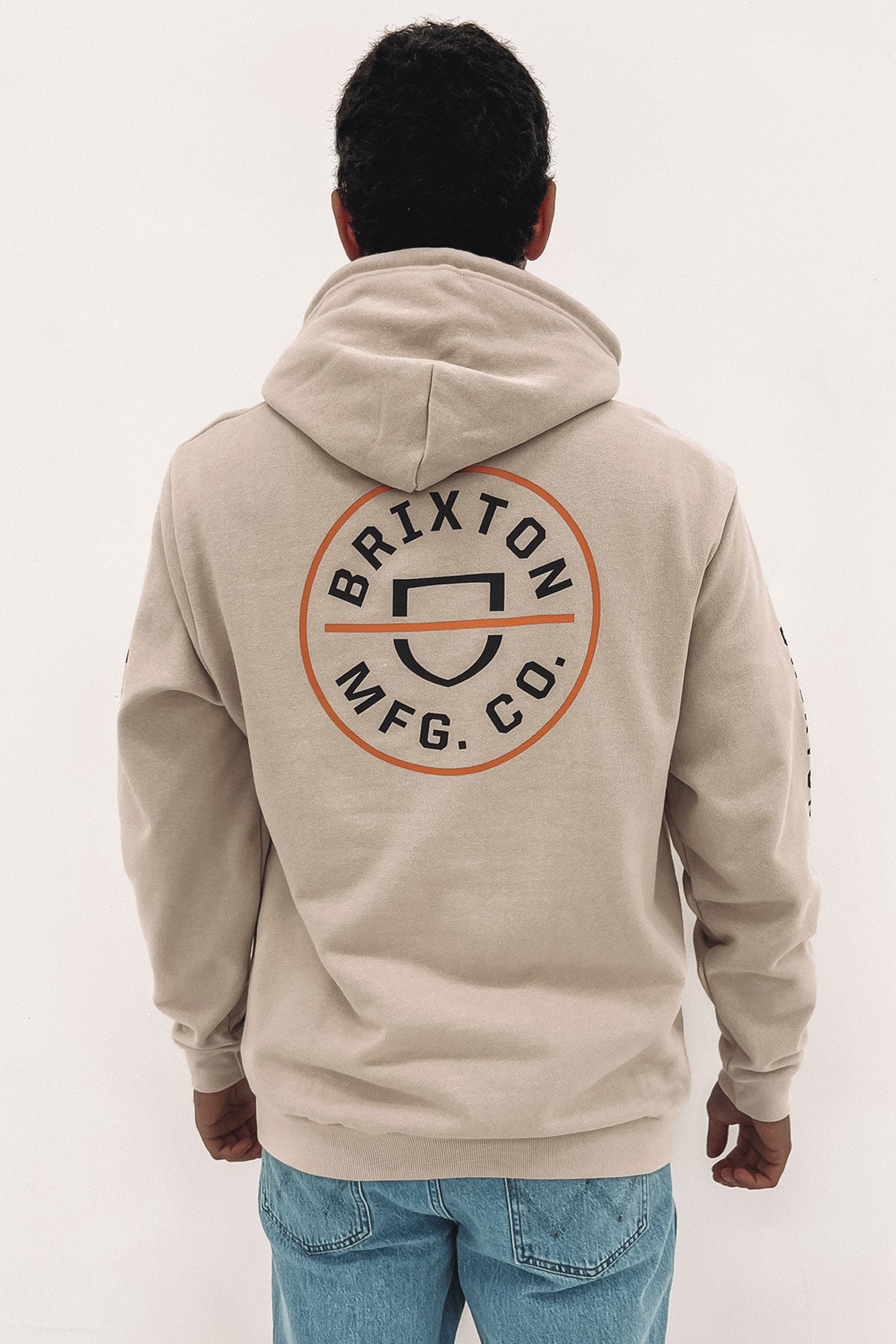 Crest Hood Beige Burnt Orange Black
