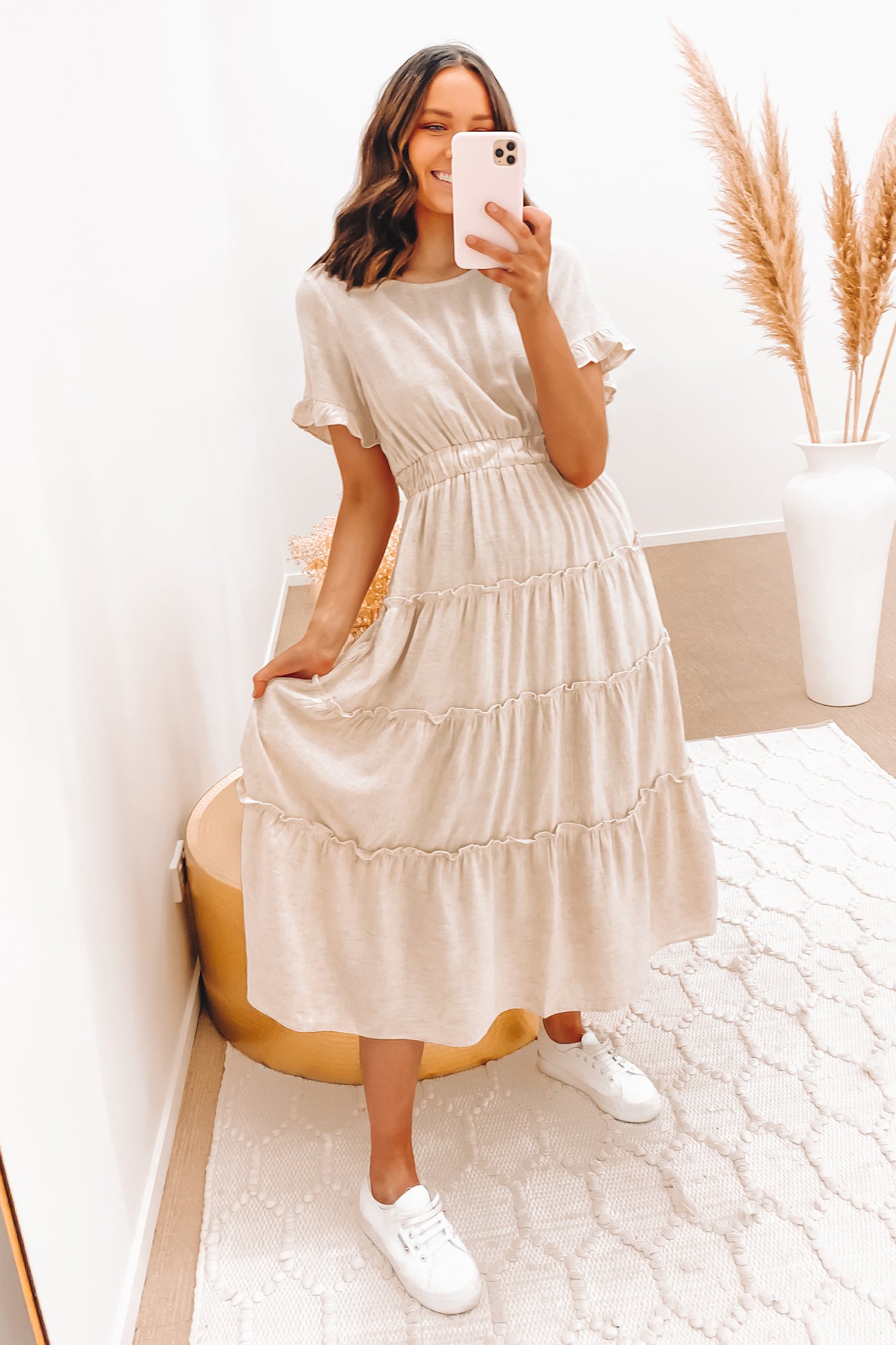 Dayton Midi Dress Beige