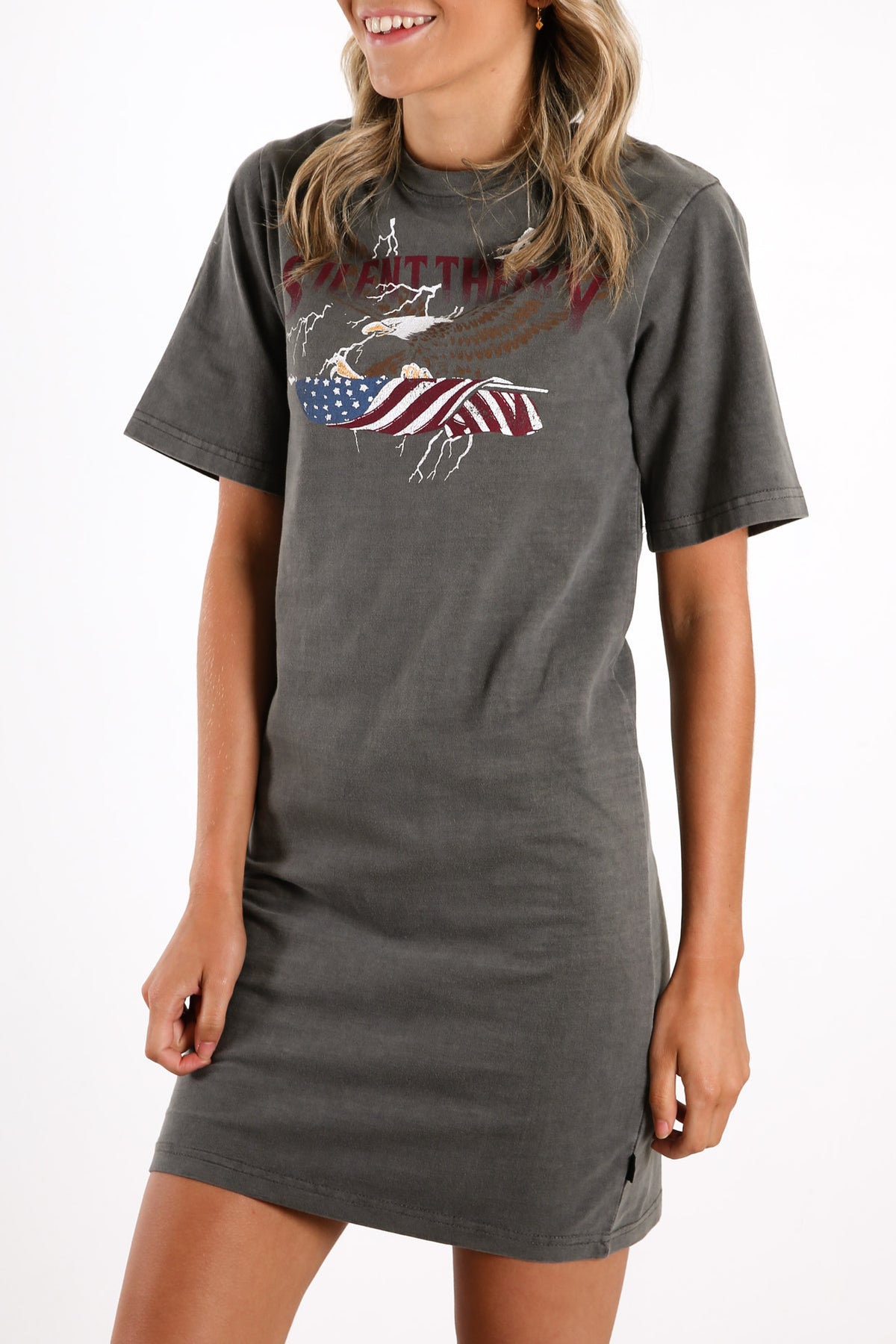 Deliberate Tee Dress Charcoal