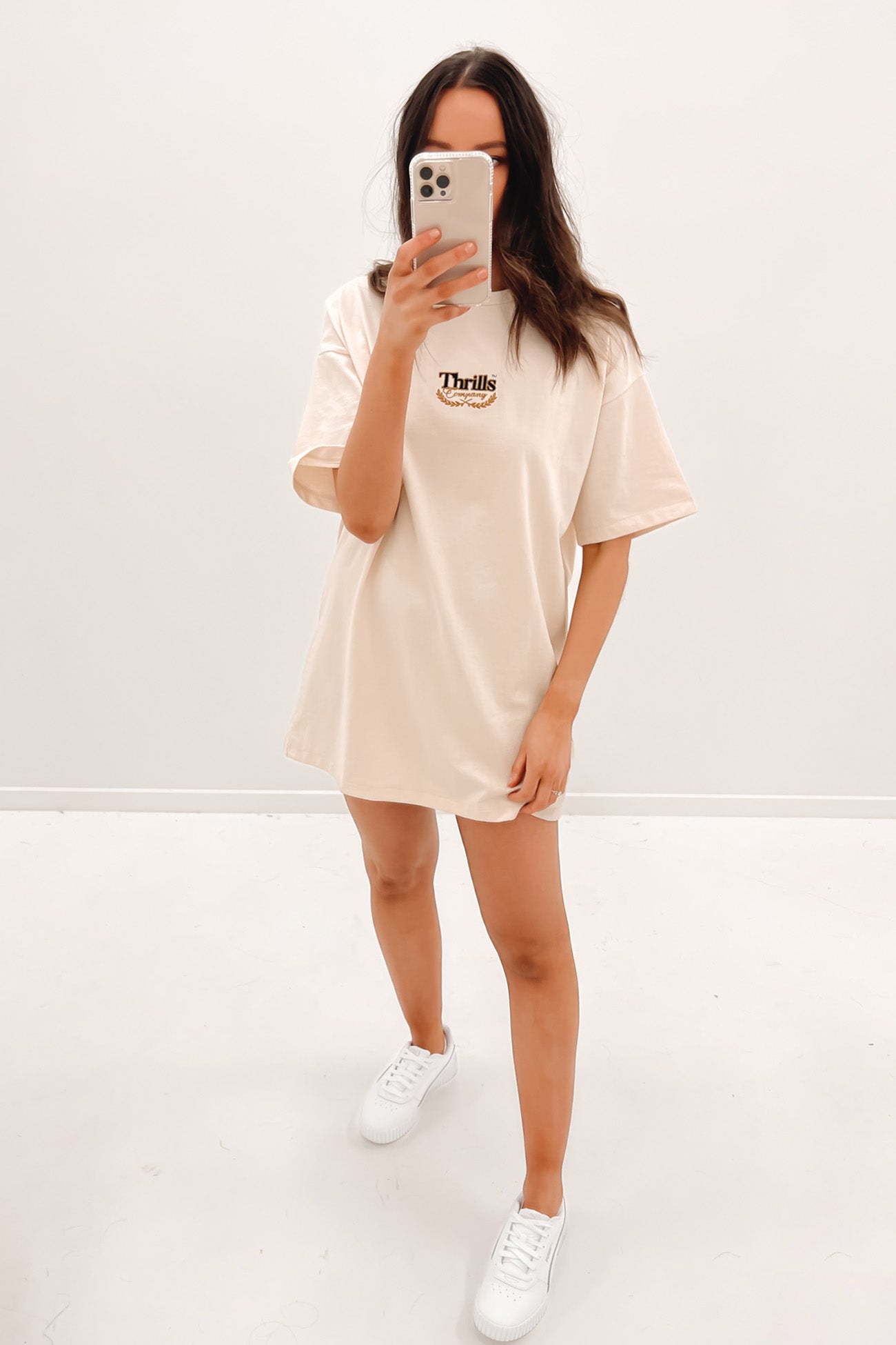 Deluxe Box Fit Tee Dress Unbleached