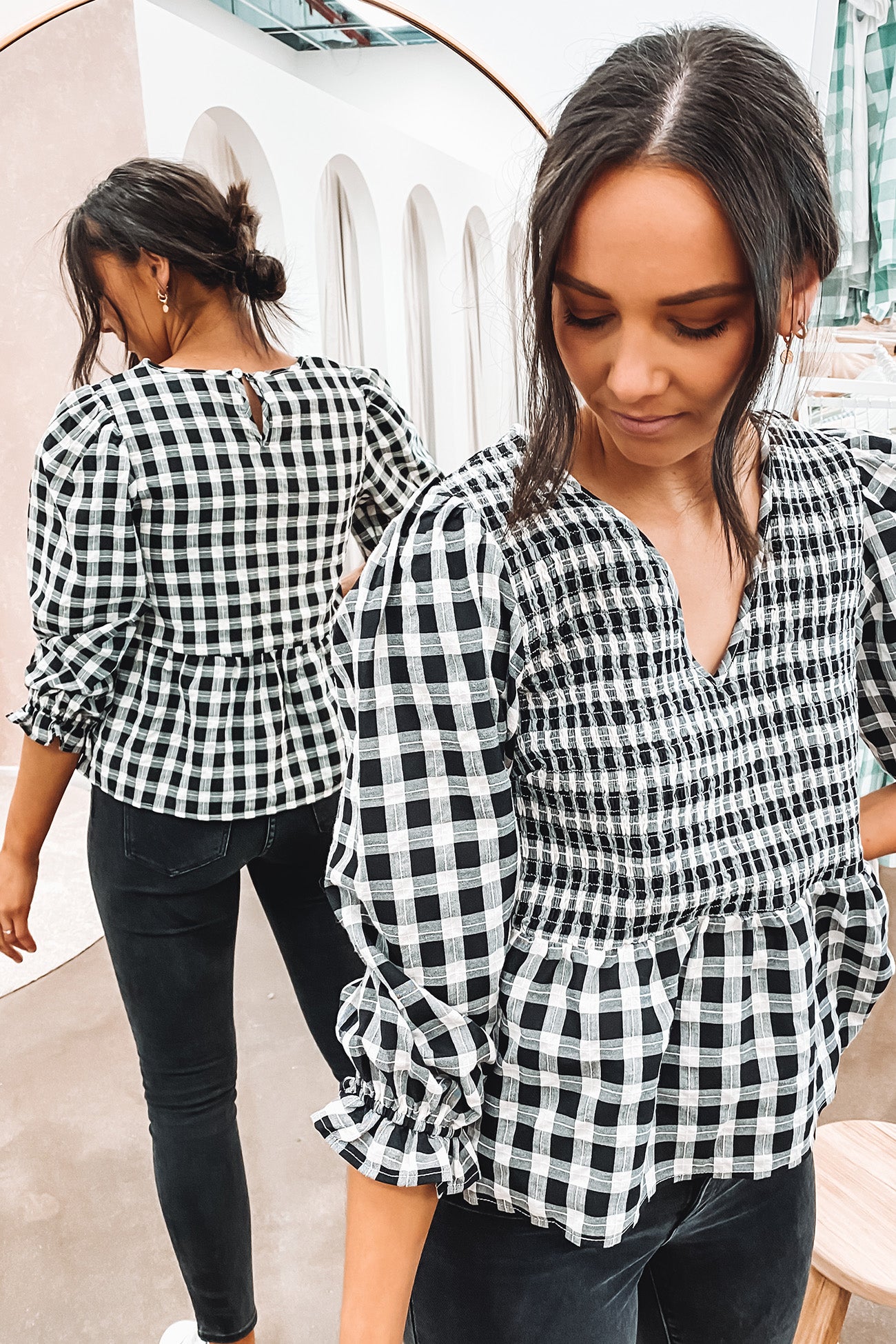 Eden Top Black White