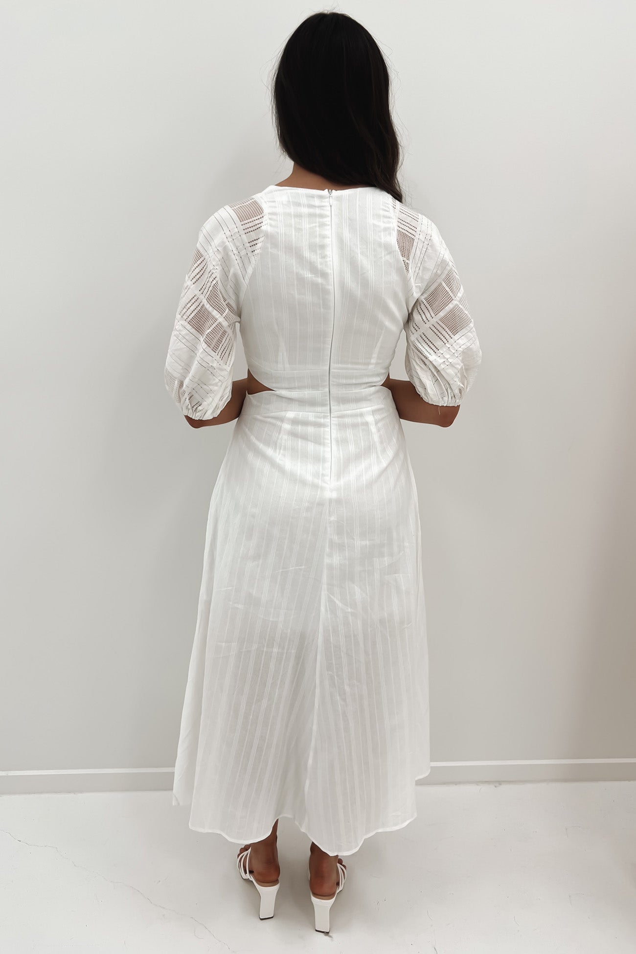 Elkie Midi Dress White