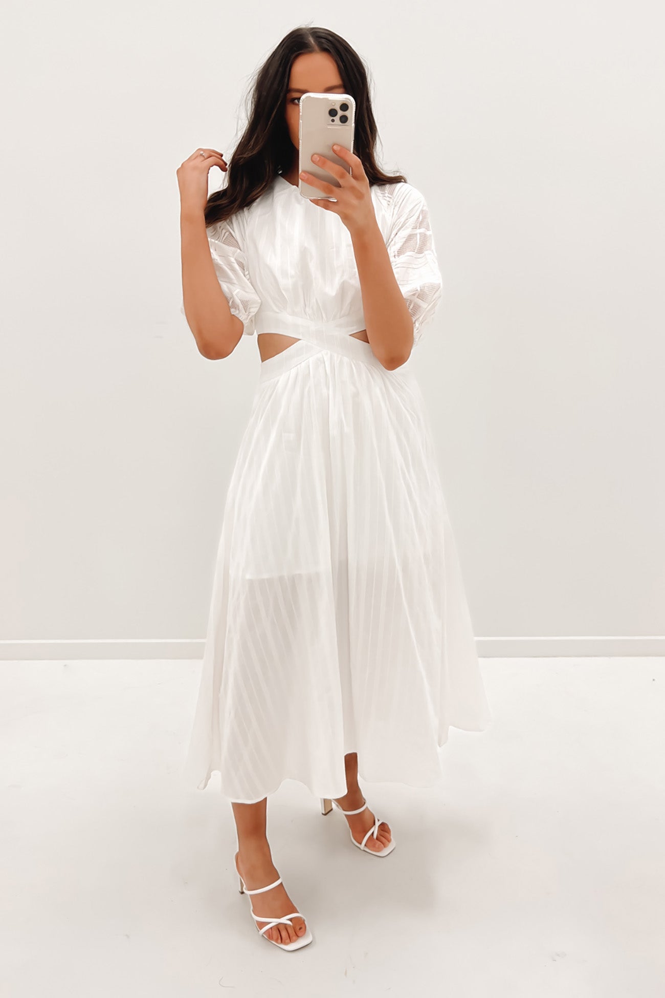 Elkie Midi Dress White