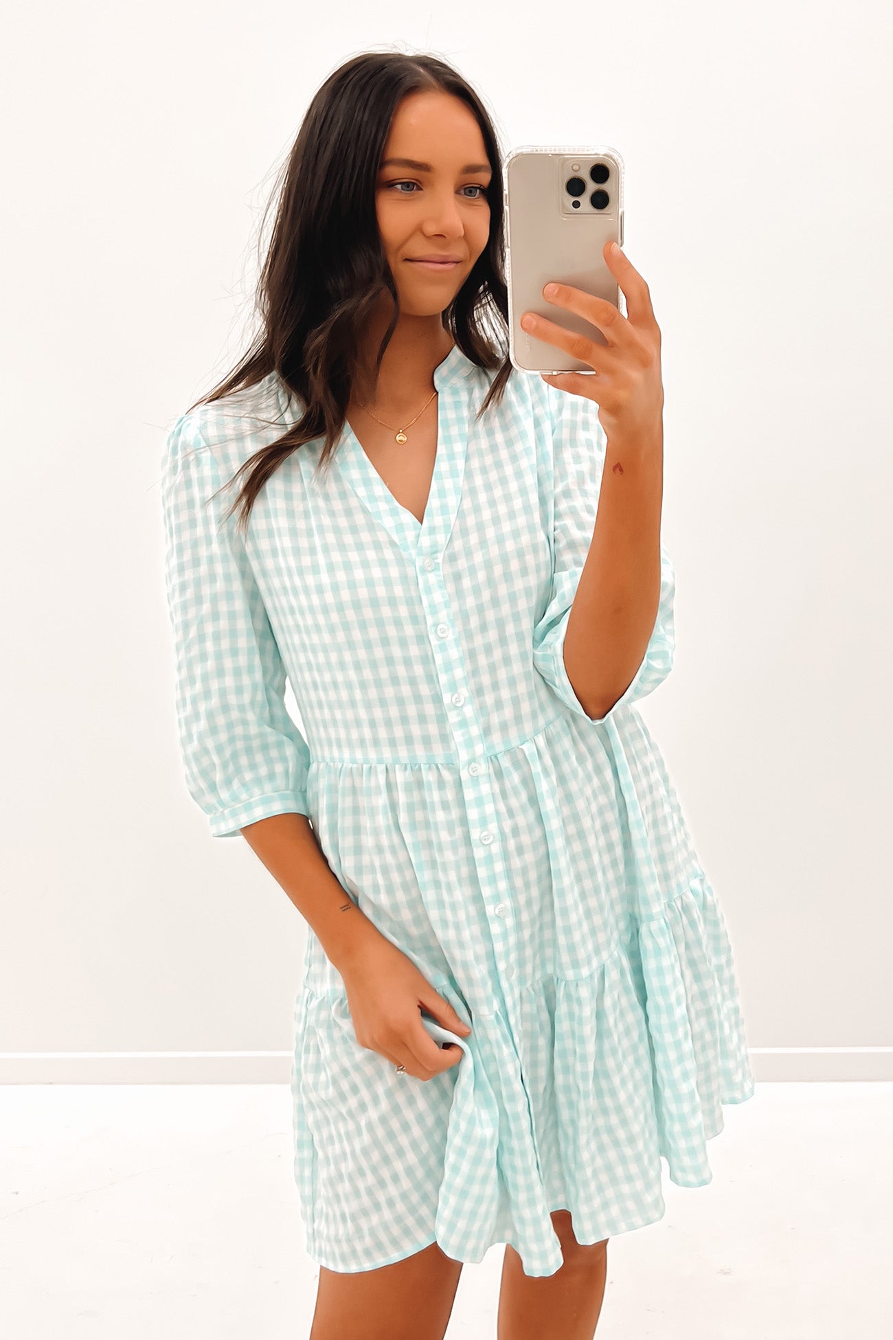 Ella Mini Dress Blue Check