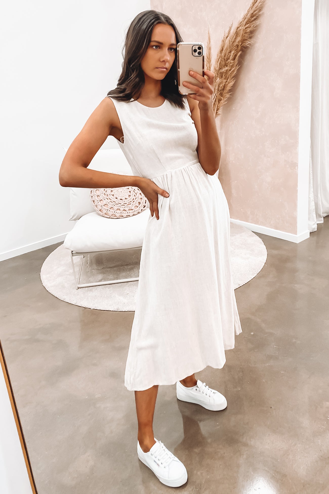 Eloise Midi Dress Beige