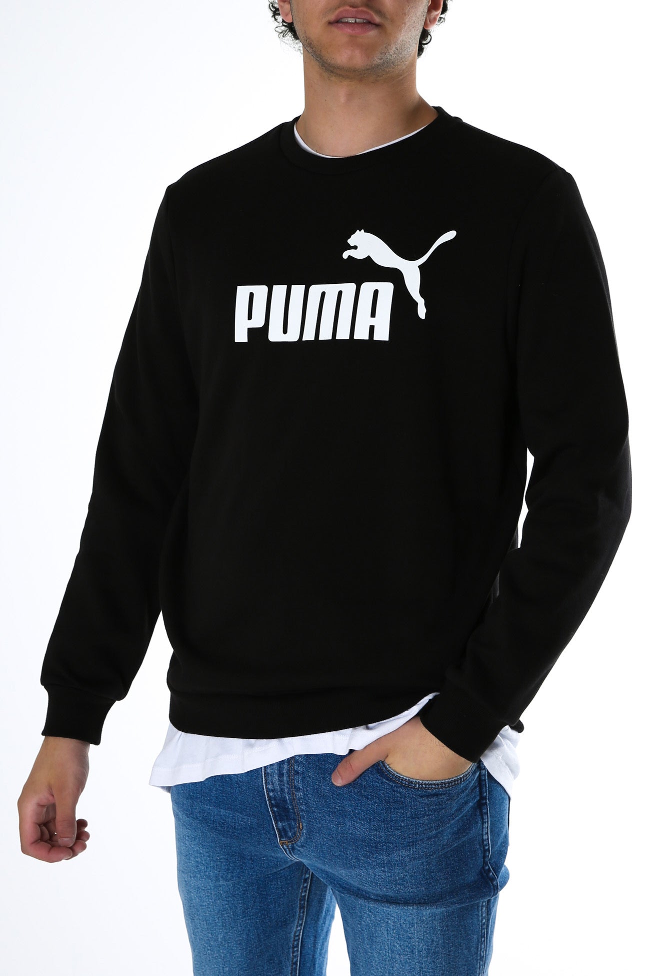 Essentials Big Logo Crew Neck Sweater Puma Black