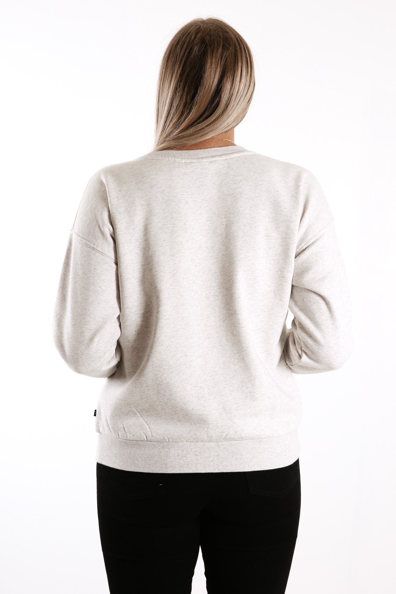 Essentials Crew Neck Fleece White Marle