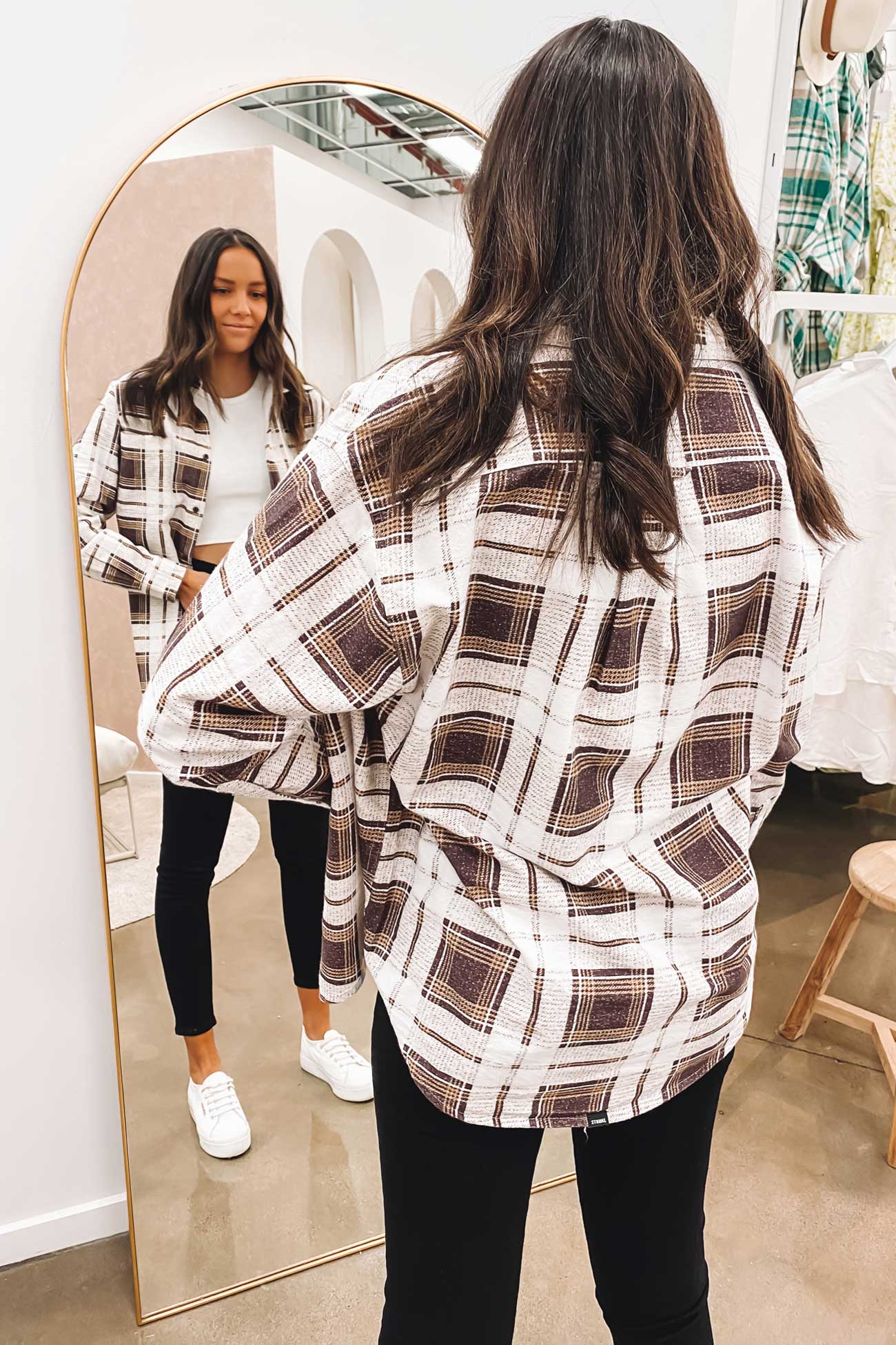 Fire Rose Oversized Flannel Shirt Plum