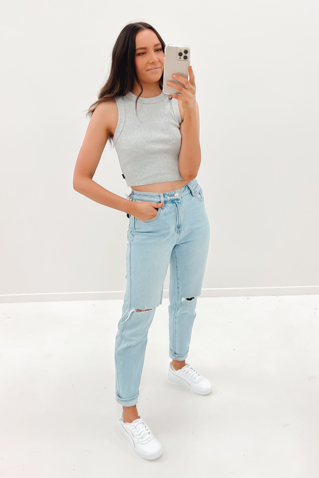 Frida Tank Grey Marle