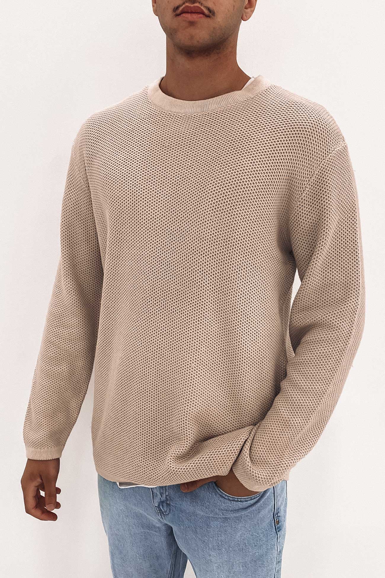 Getaway Knit Crew Tan