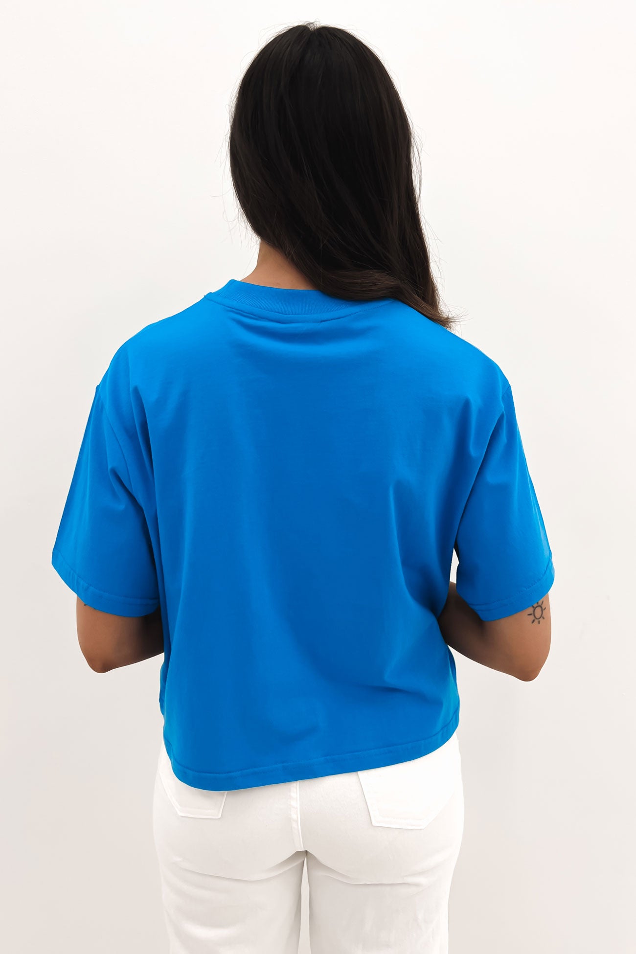 Graffiti Boxy Tee Strong Blue