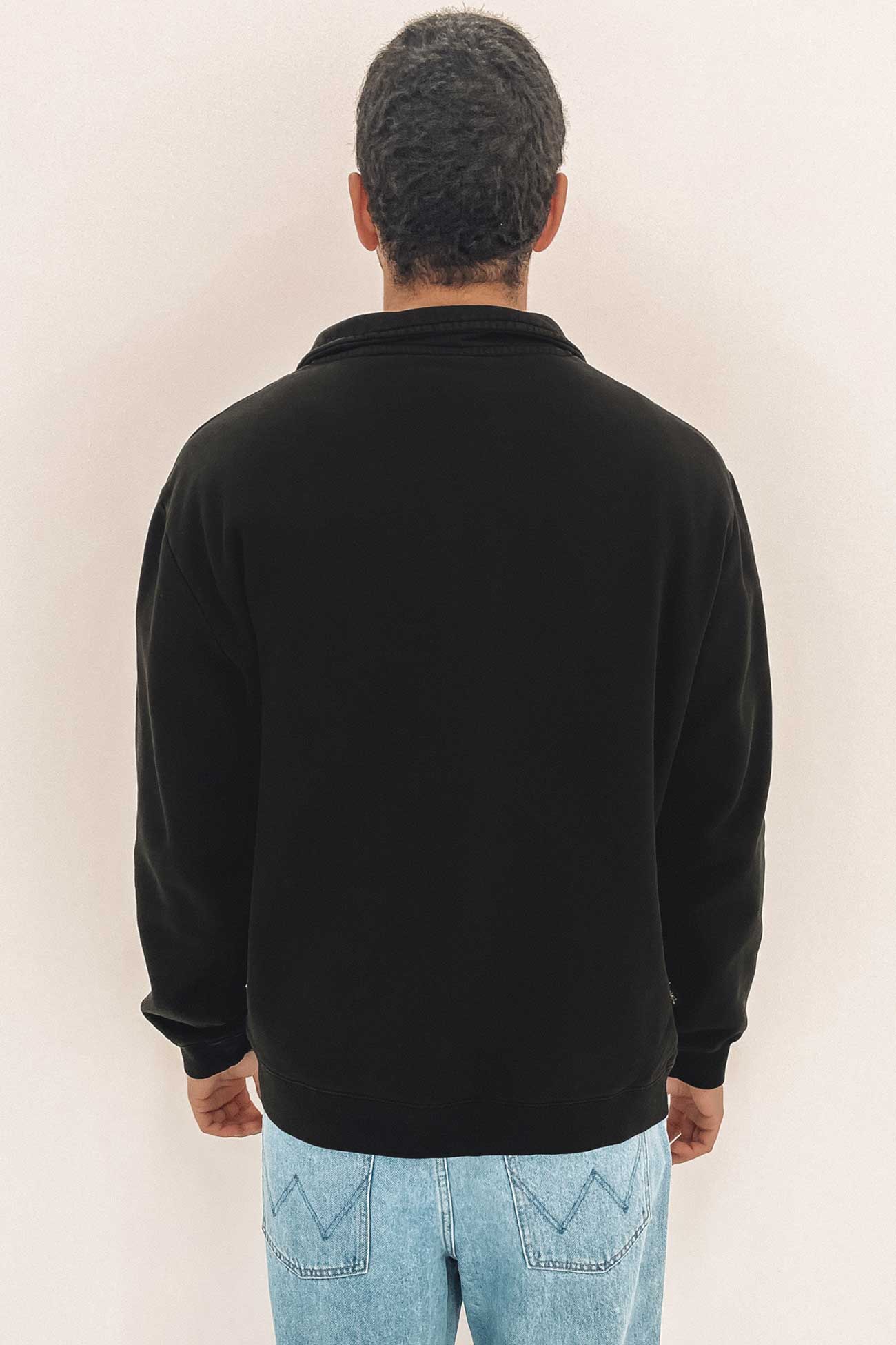 Graffiti 1/4 Zip Crew Pigment Black