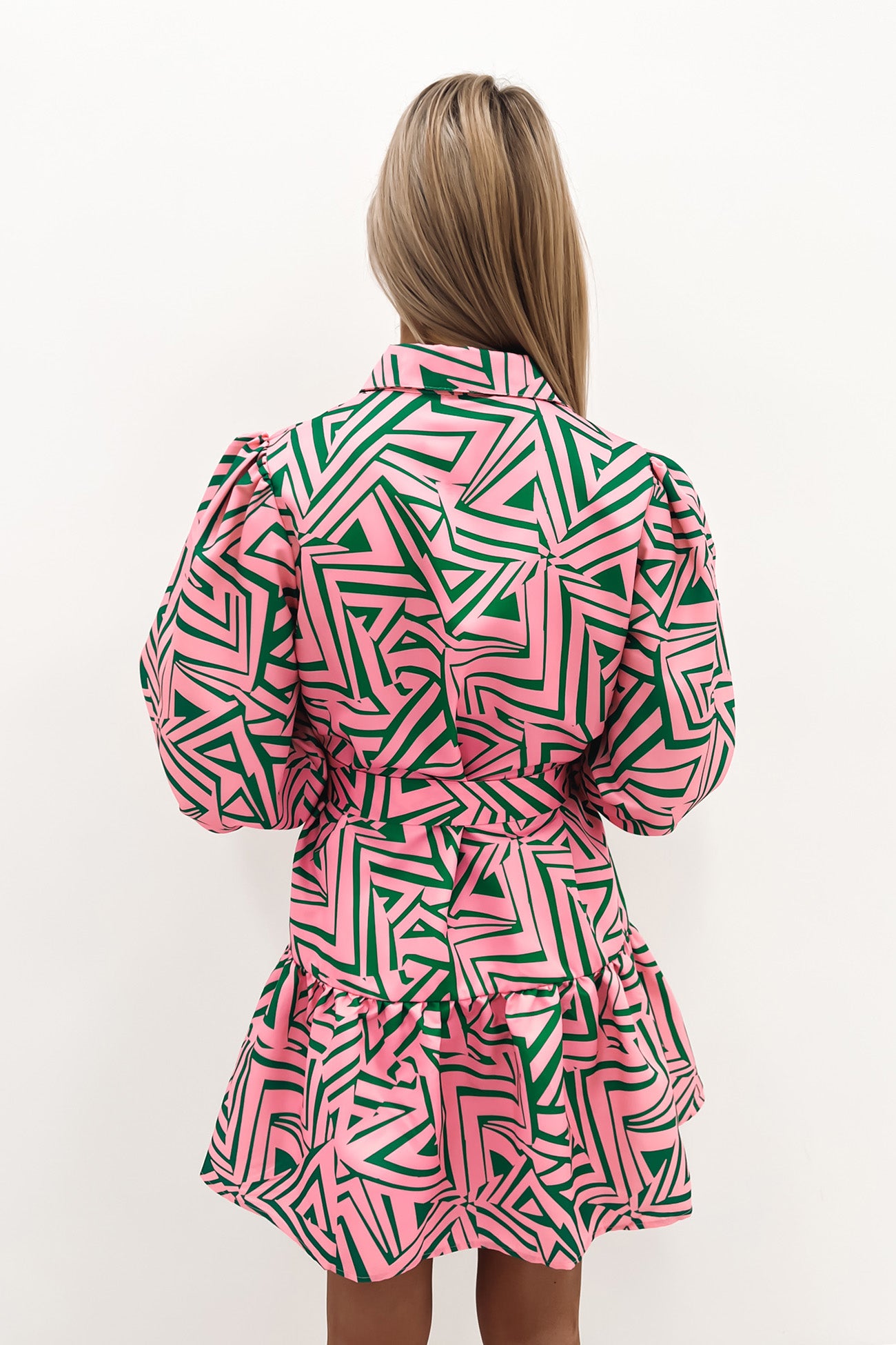 Grayce Geo Mini Dress Pink Green