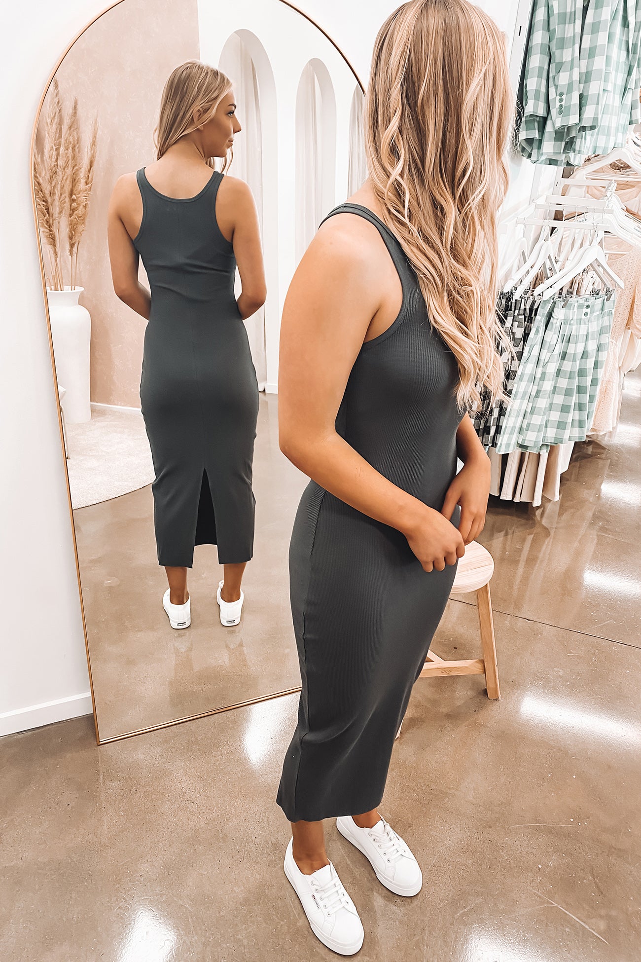 Harley Waffle Dress Coal