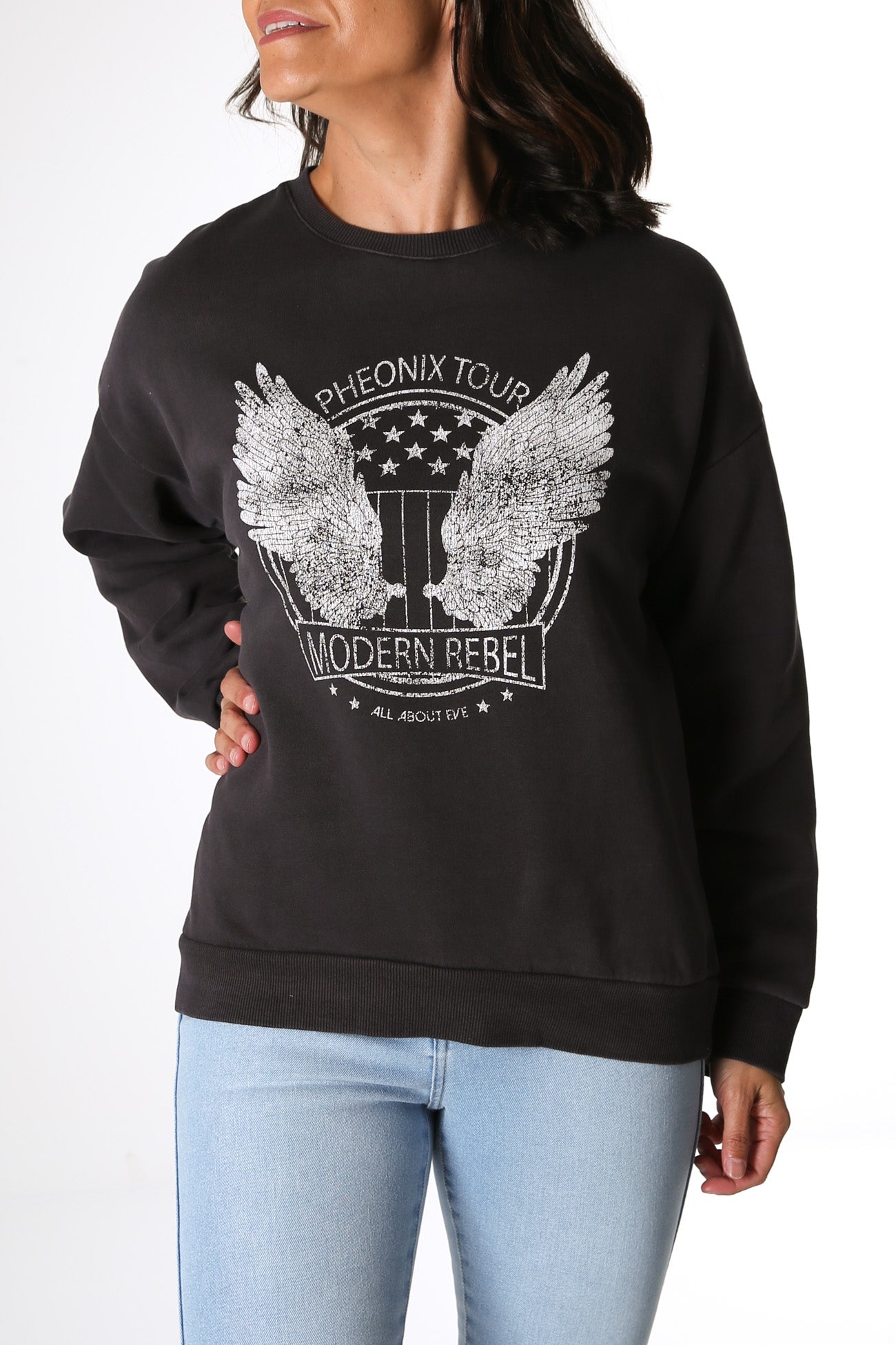 Harlow Crew Washed Black
