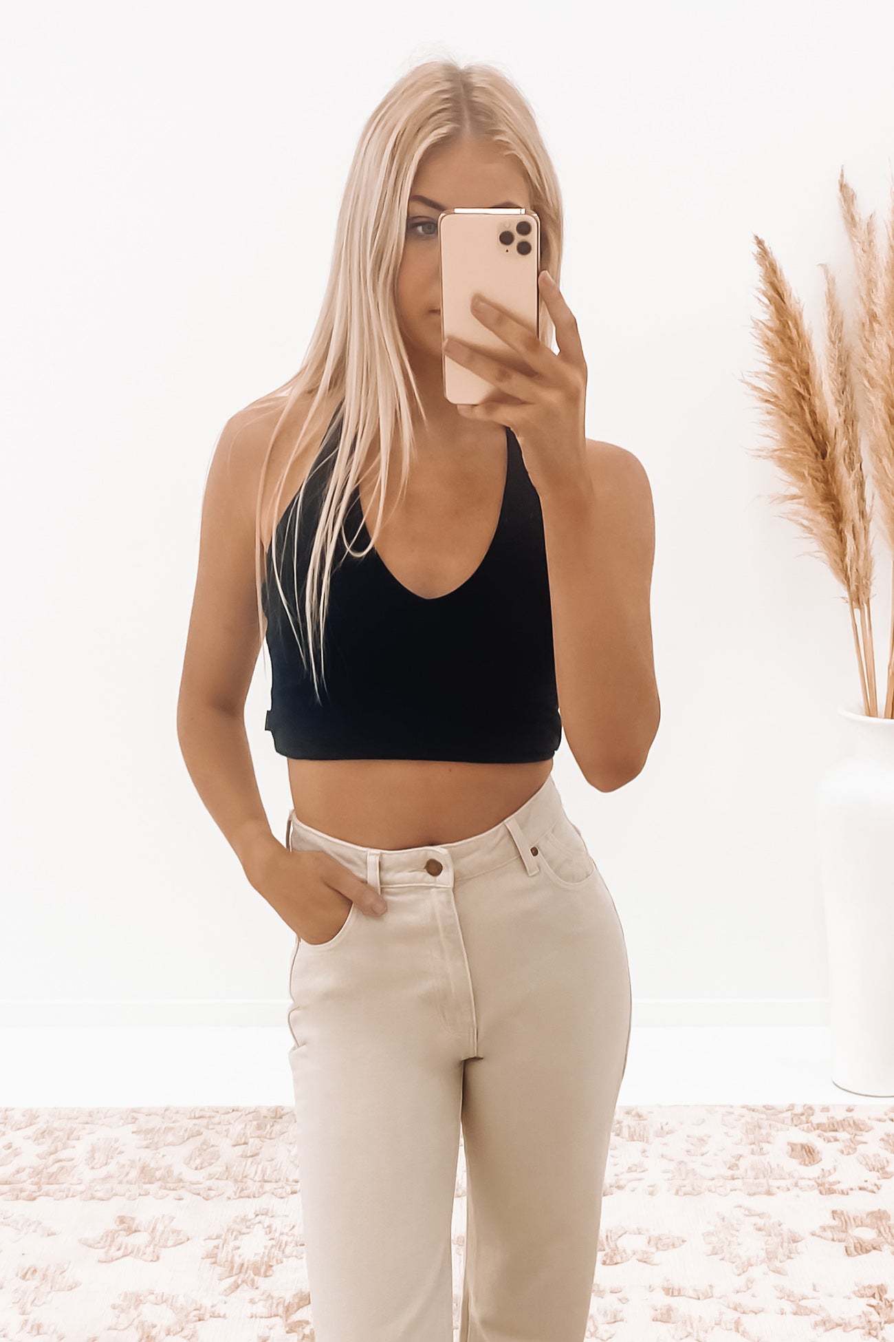 Harlow Halter Top Black