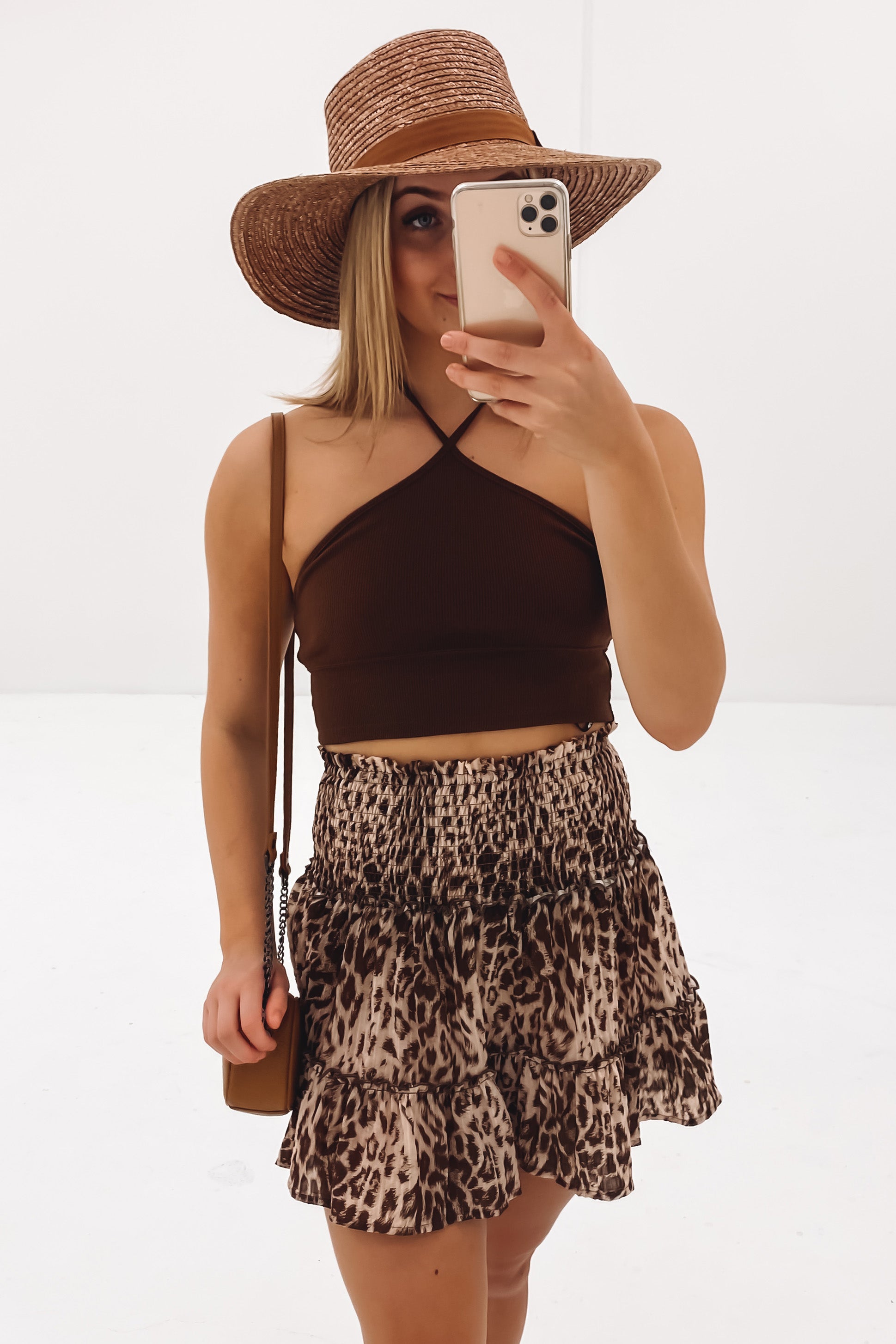 Harlow Halter Top Brown