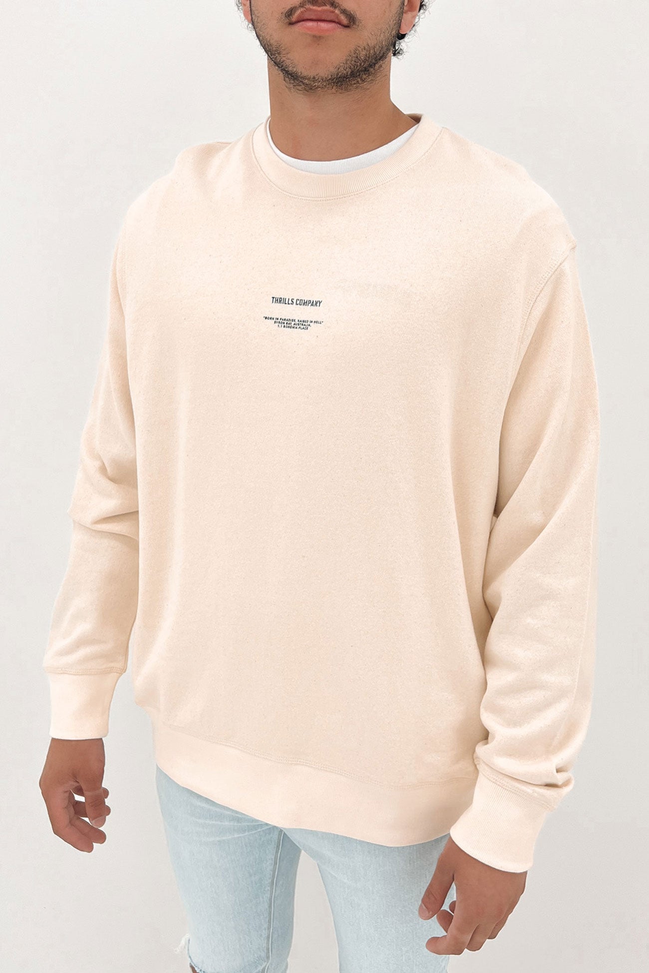 Hemp Thrills Territory Oversize Crew Unbleached