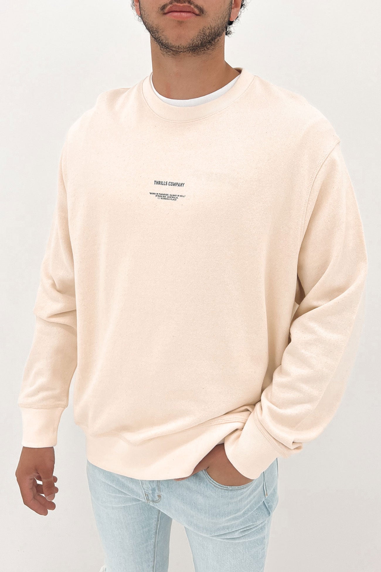 Hemp Thrills Territory Oversize Crew Unbleached