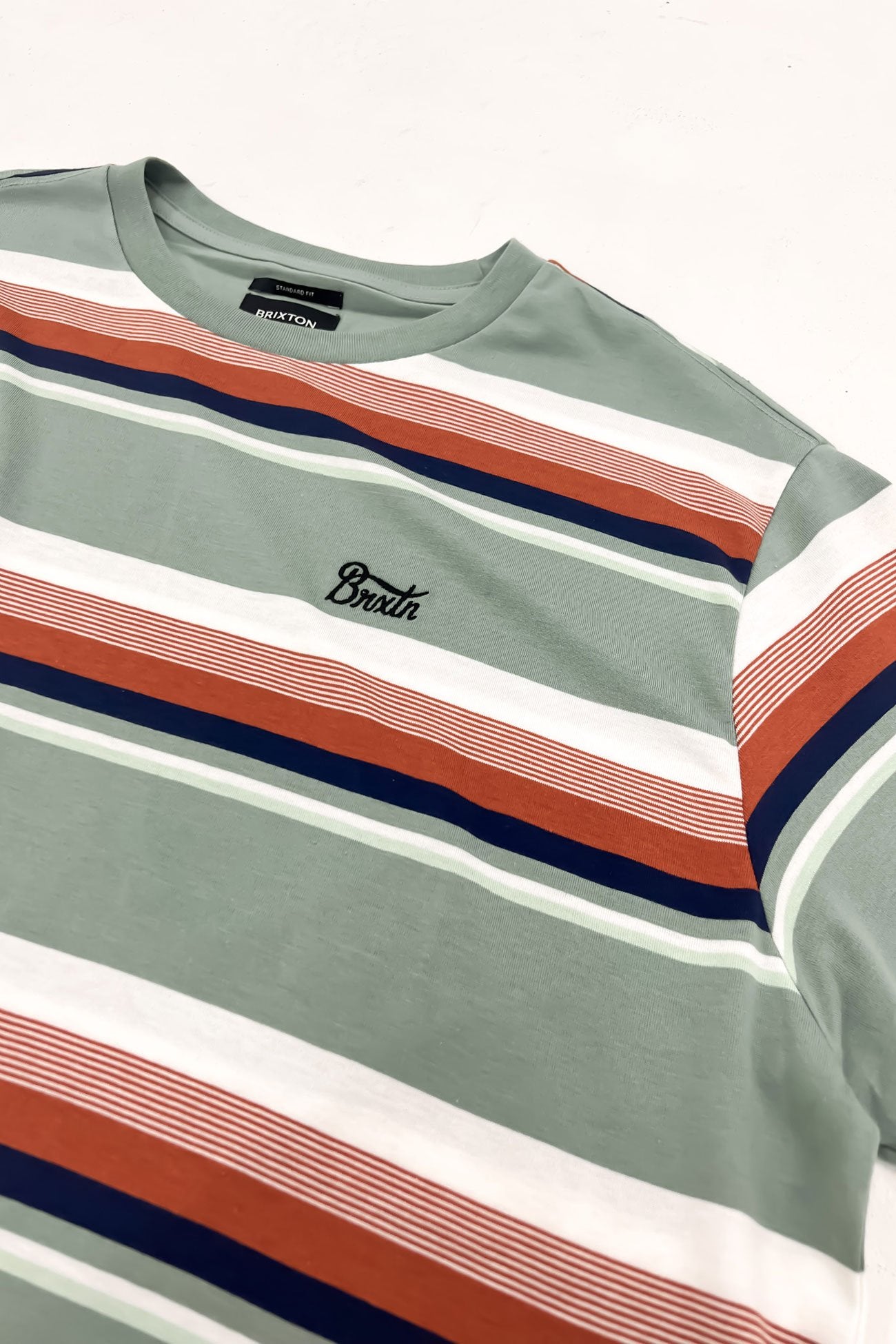 Hilt Stith Short Sleeve Knit Tee Chinois Green Terracotta Off White