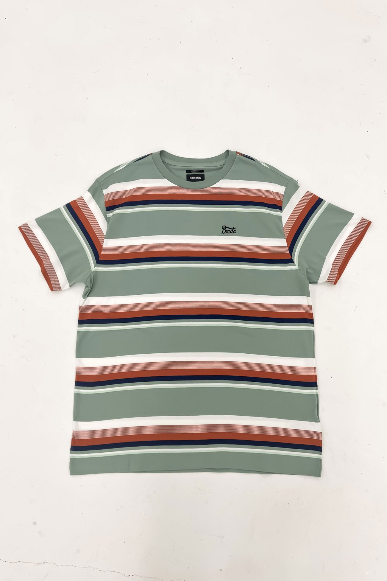 Hilt Stith Short Sleeve Knit Tee Chinois Green Terracotta Off White