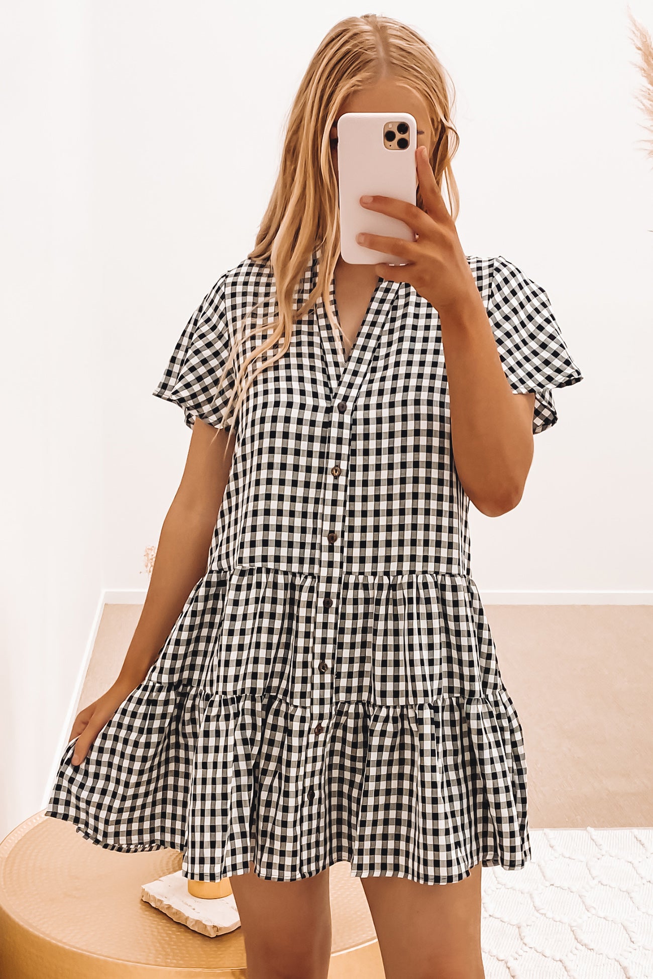 Huxley Mini Dress Black Gingham