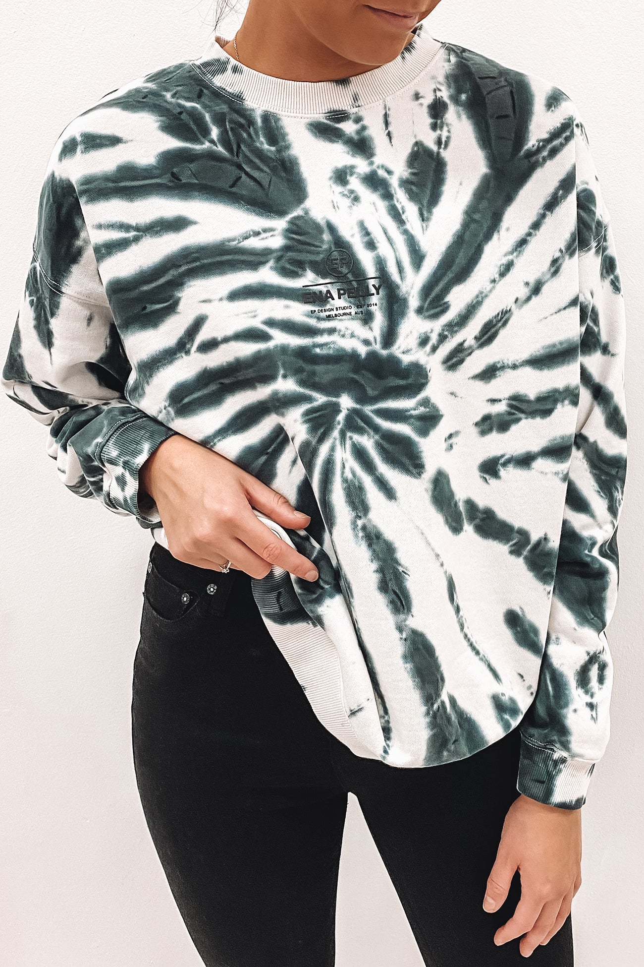 Tie Dye Boyfriend Sweater Ink