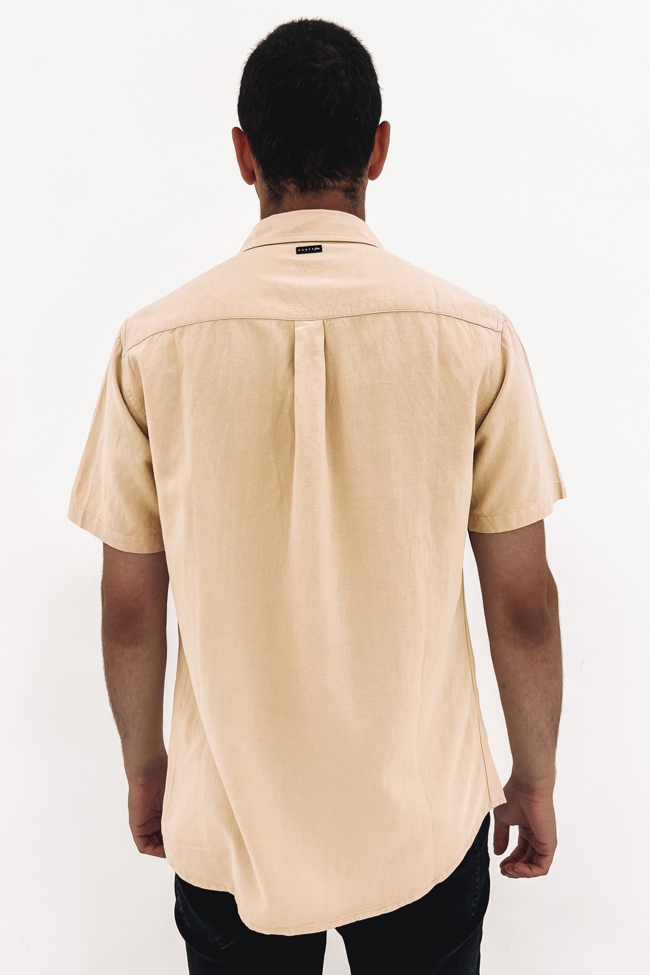 Overtone Short Sleeve Linen Shirt Light Fennel