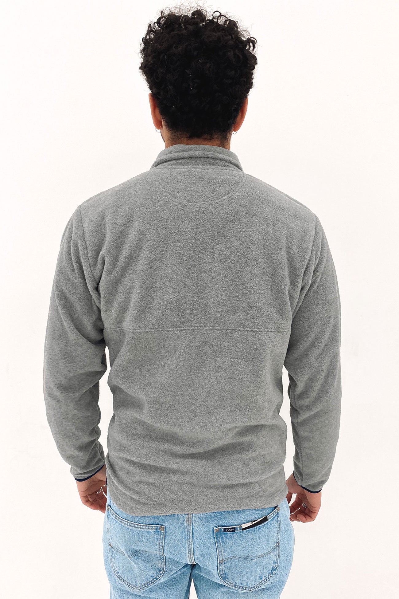 In A State Of Relaxation Quarter Zip Polar Fleece Grey Marle