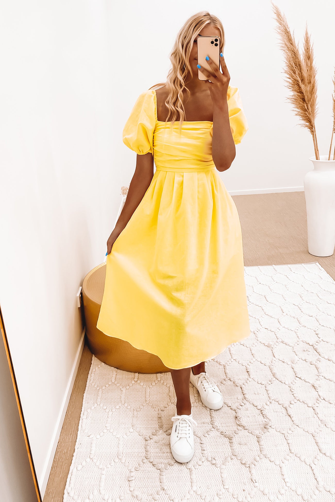Ingrid Midi Dress Yellow