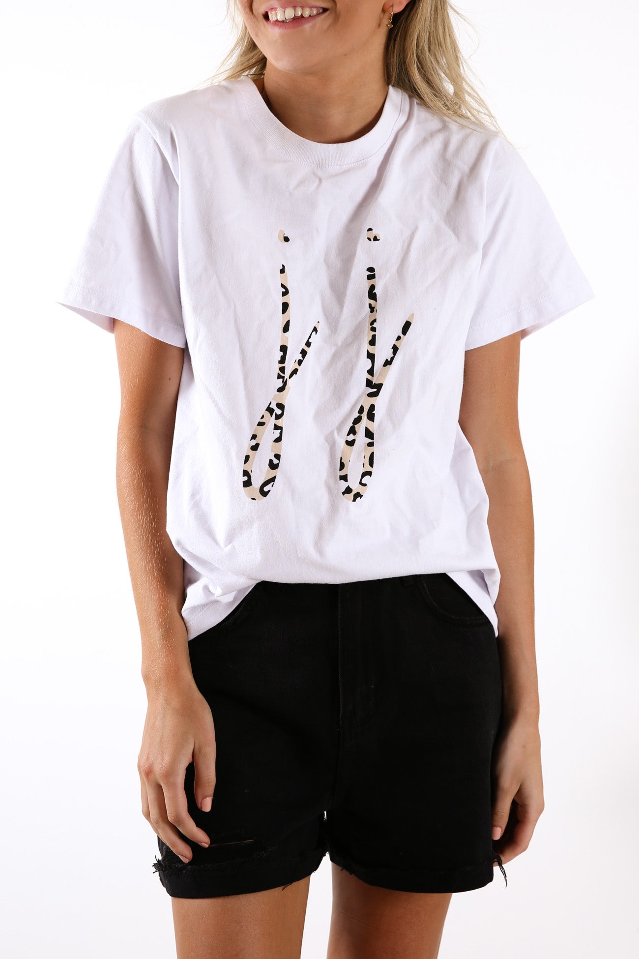 Inspire Tee White Leopard