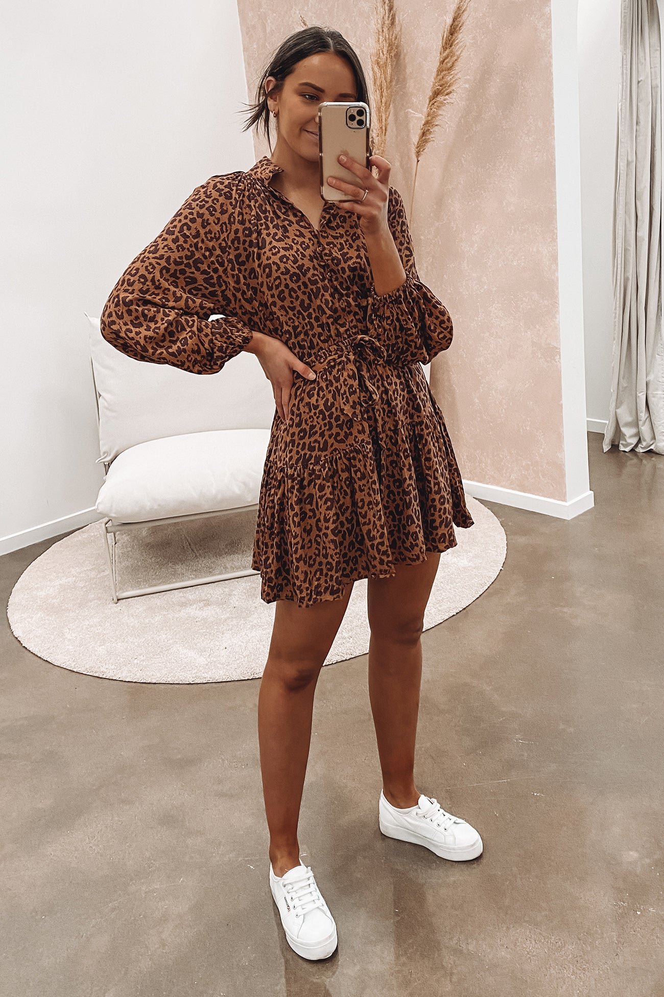 Isla Mini Dress Brown
