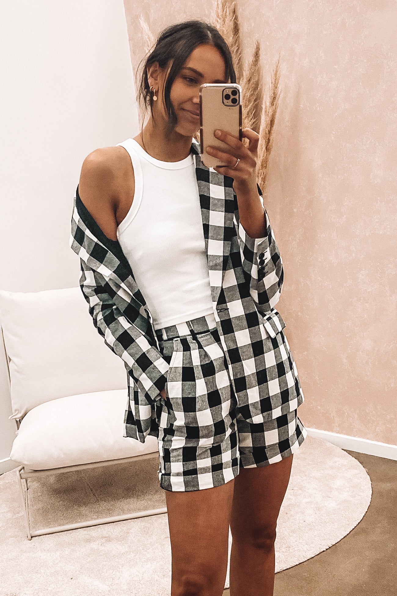 Jasper Check Blazer Black