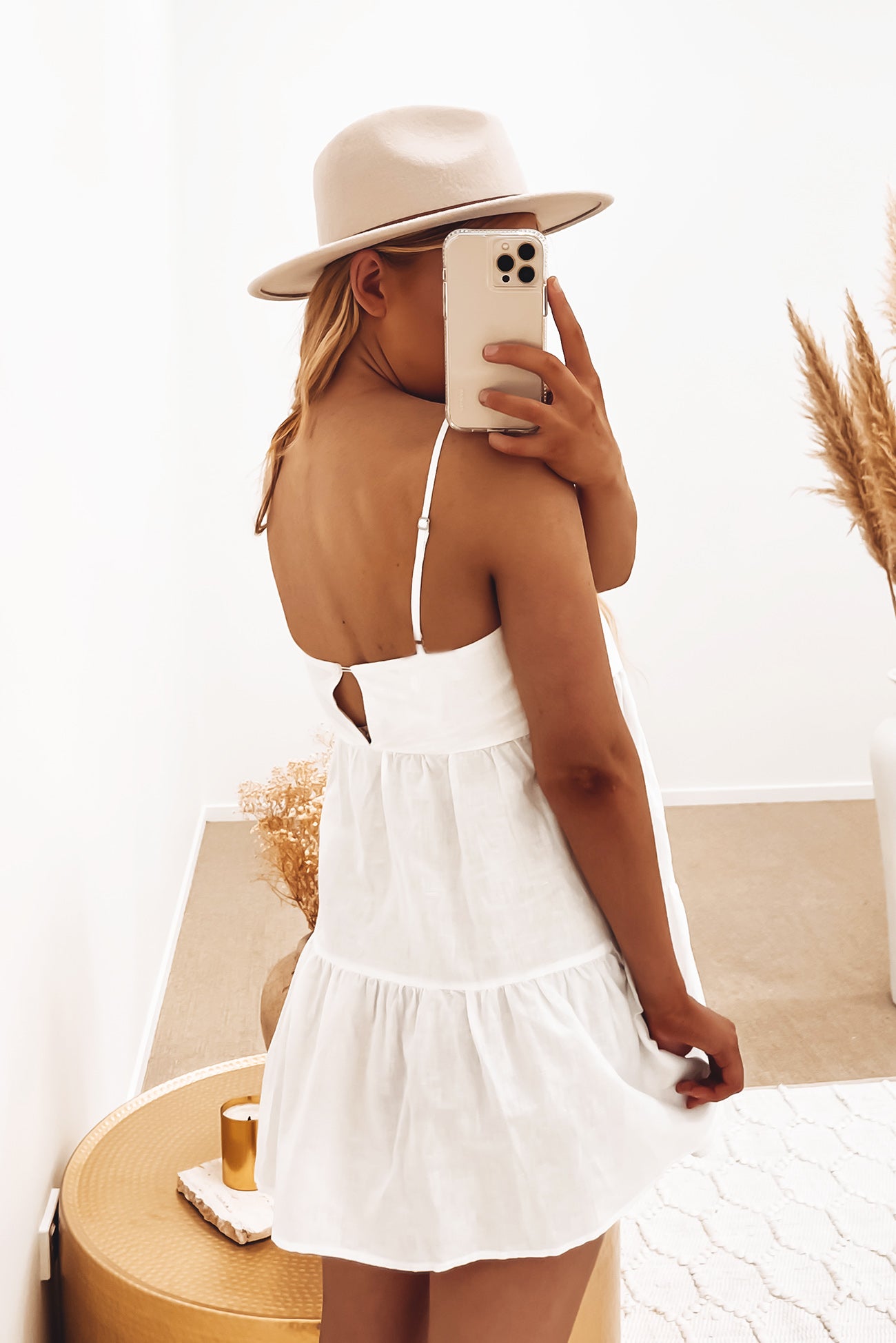 Jones Linen Mini Dress White