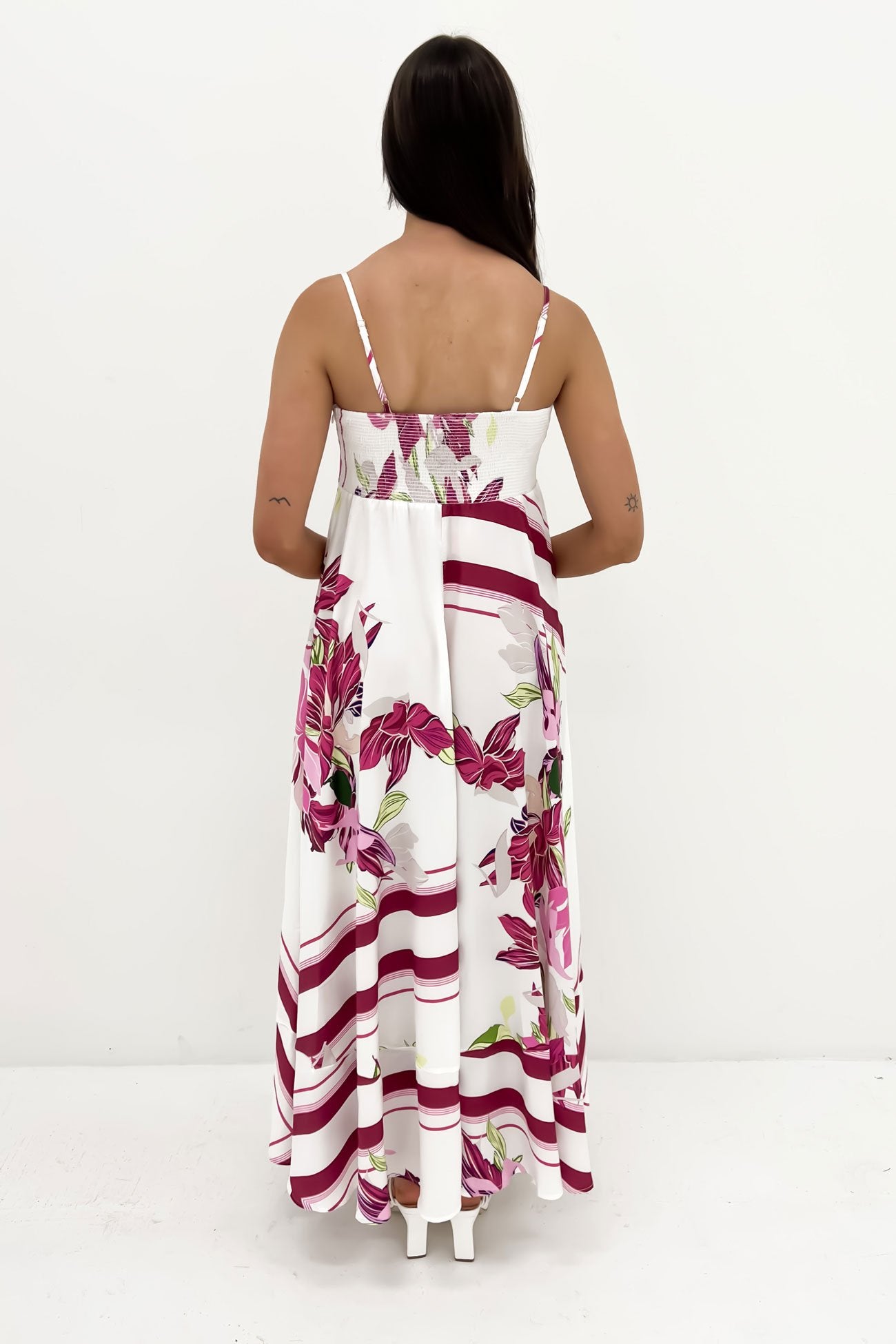 Jules Maxi Dress White Pink