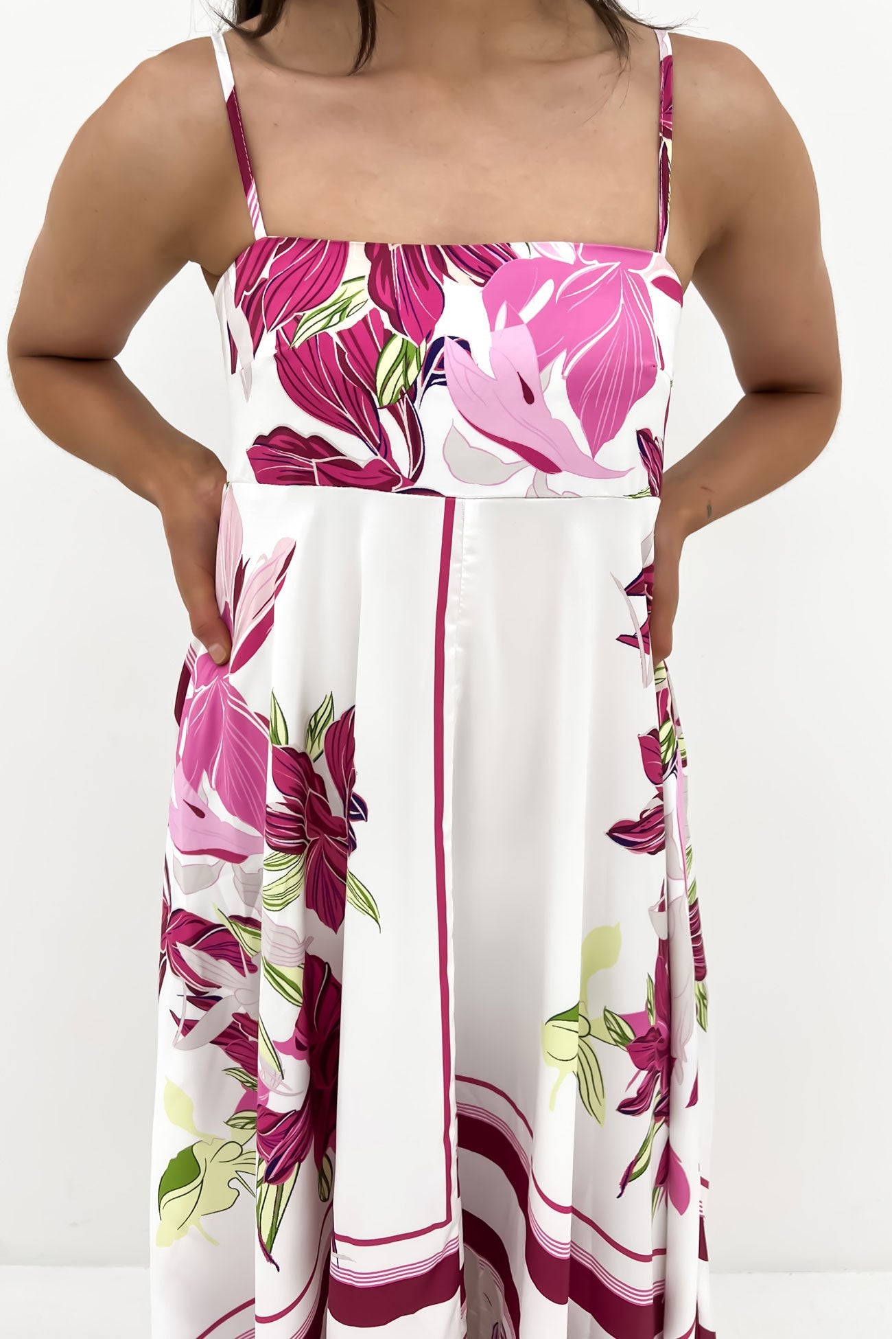 Jules Maxi Dress White Pink