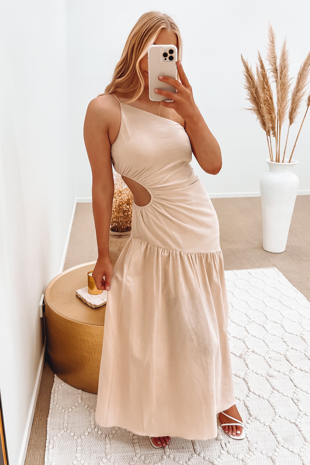 Julien Midi Dress Beige