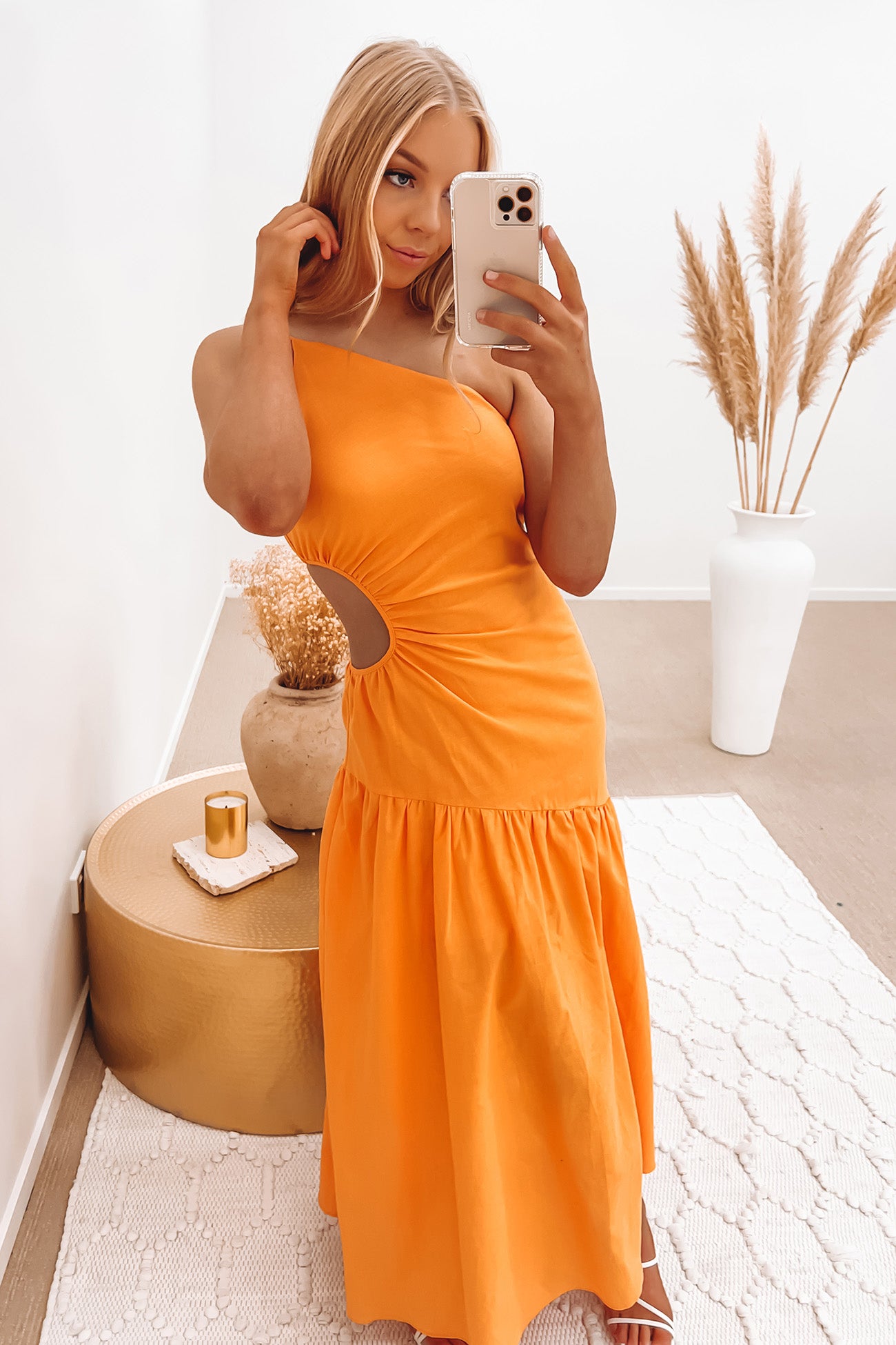 Julien Midi Dress Orange